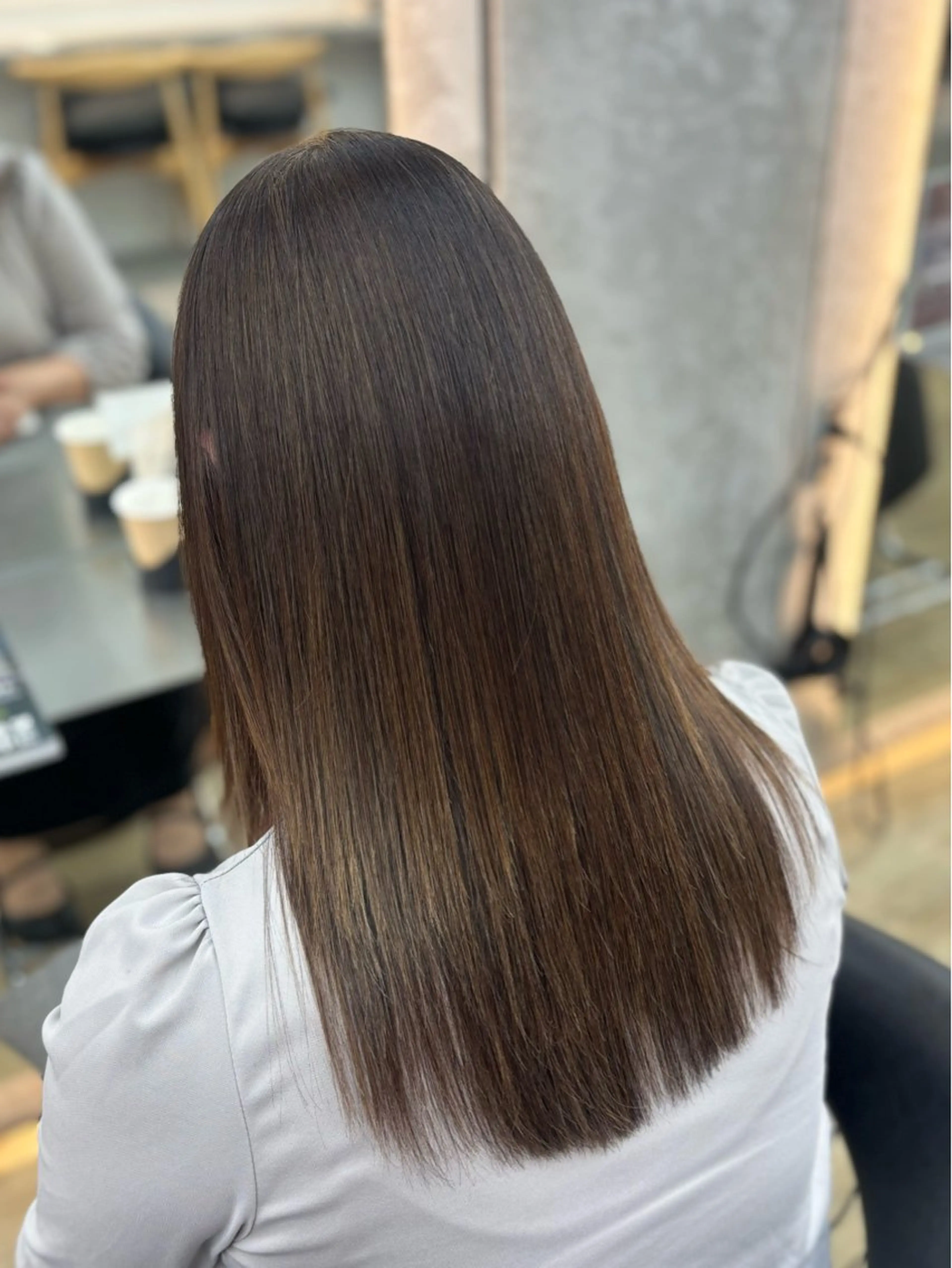 セミロング カラー 髪質改善 縮毛矯正 韓国💞艶カラー/ 髪質改善/ハルカ🌙のヘアスタイル