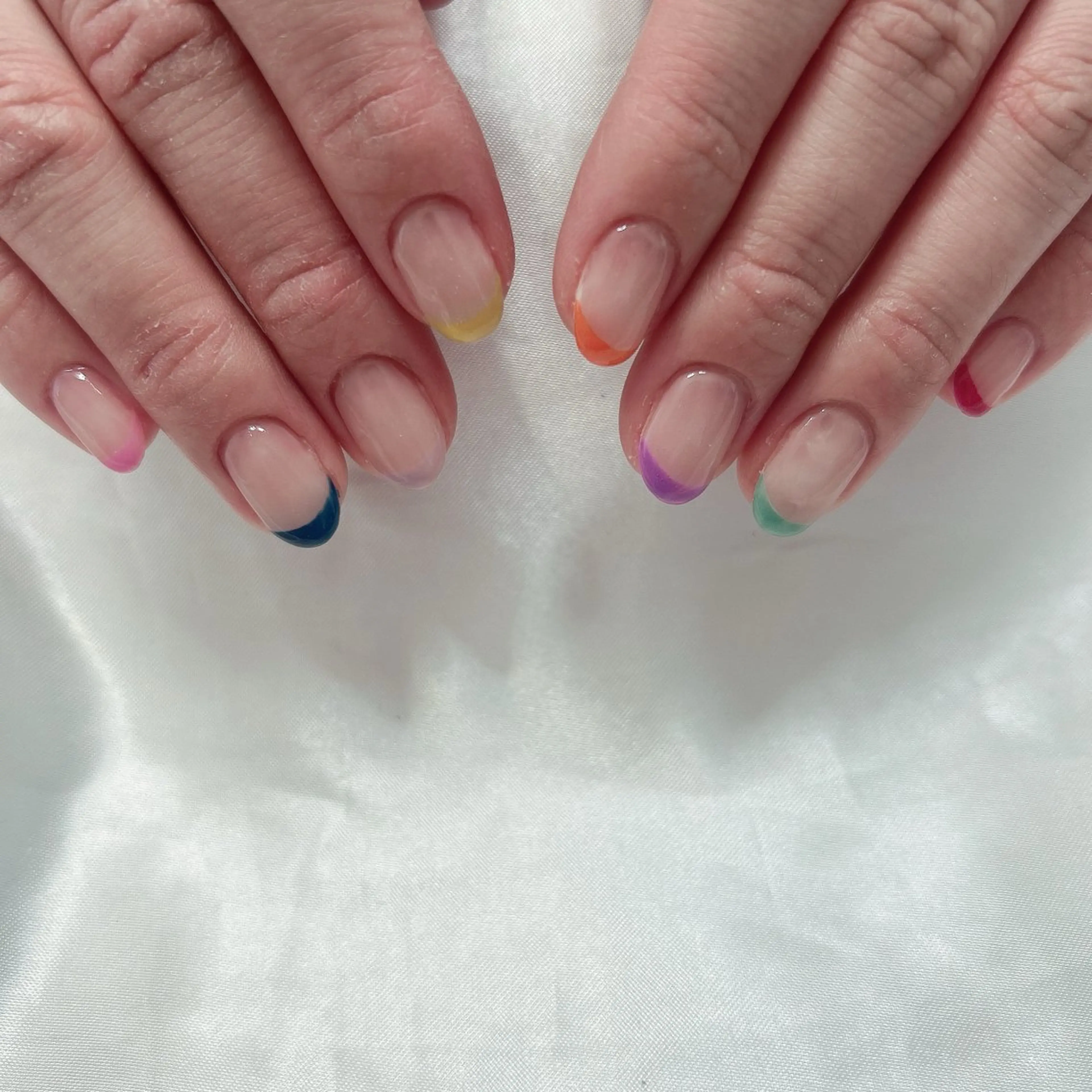 ネイル フレンチネイル 持ち込み 春ネイル ハンドネイル フットネイル Adite nailのネイルデザイン