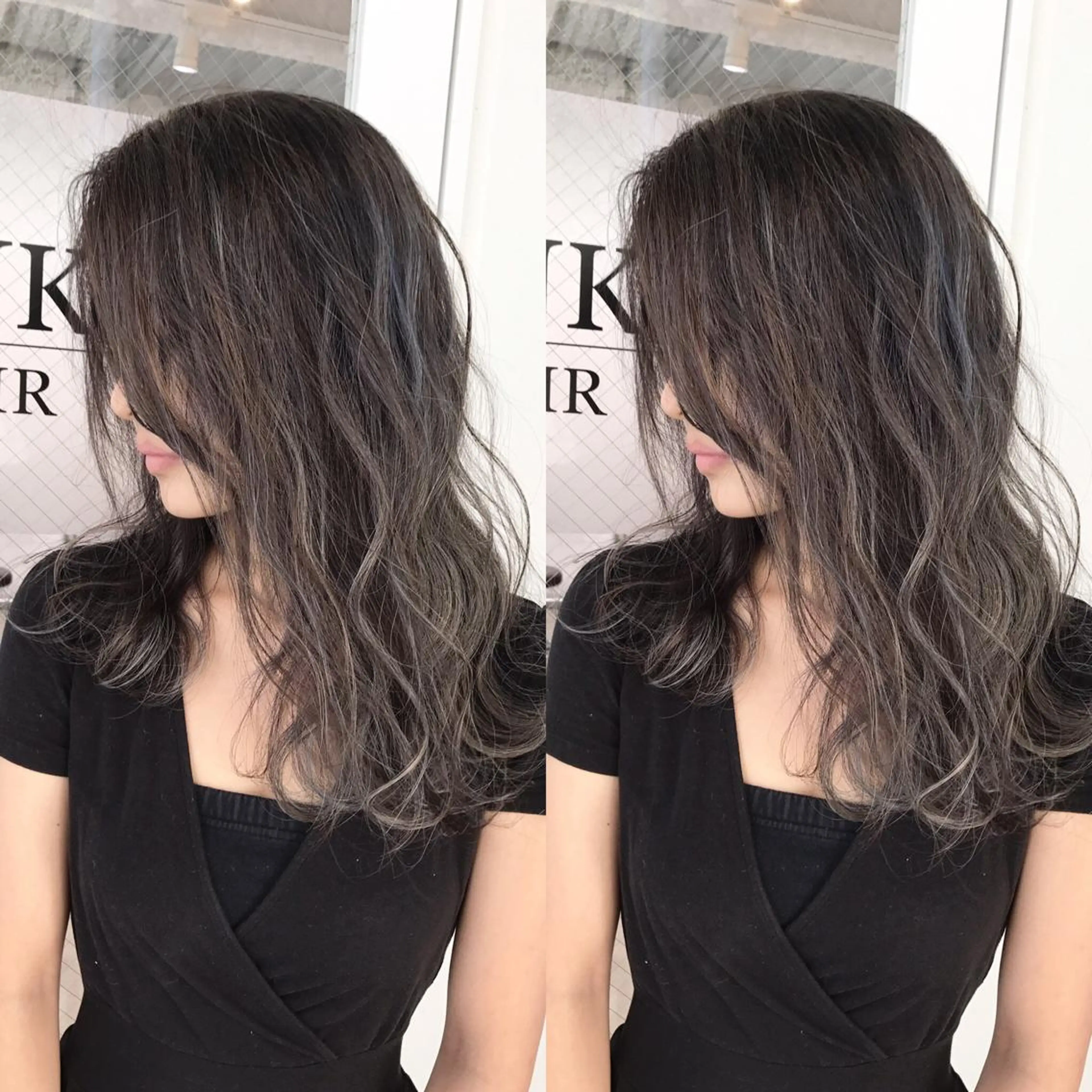 セミロング カラー ヘアアレンジ ヘアカラー トリートメント 縮毛矯正 髪質改善寺坂雄飛💐のヘアスタイル