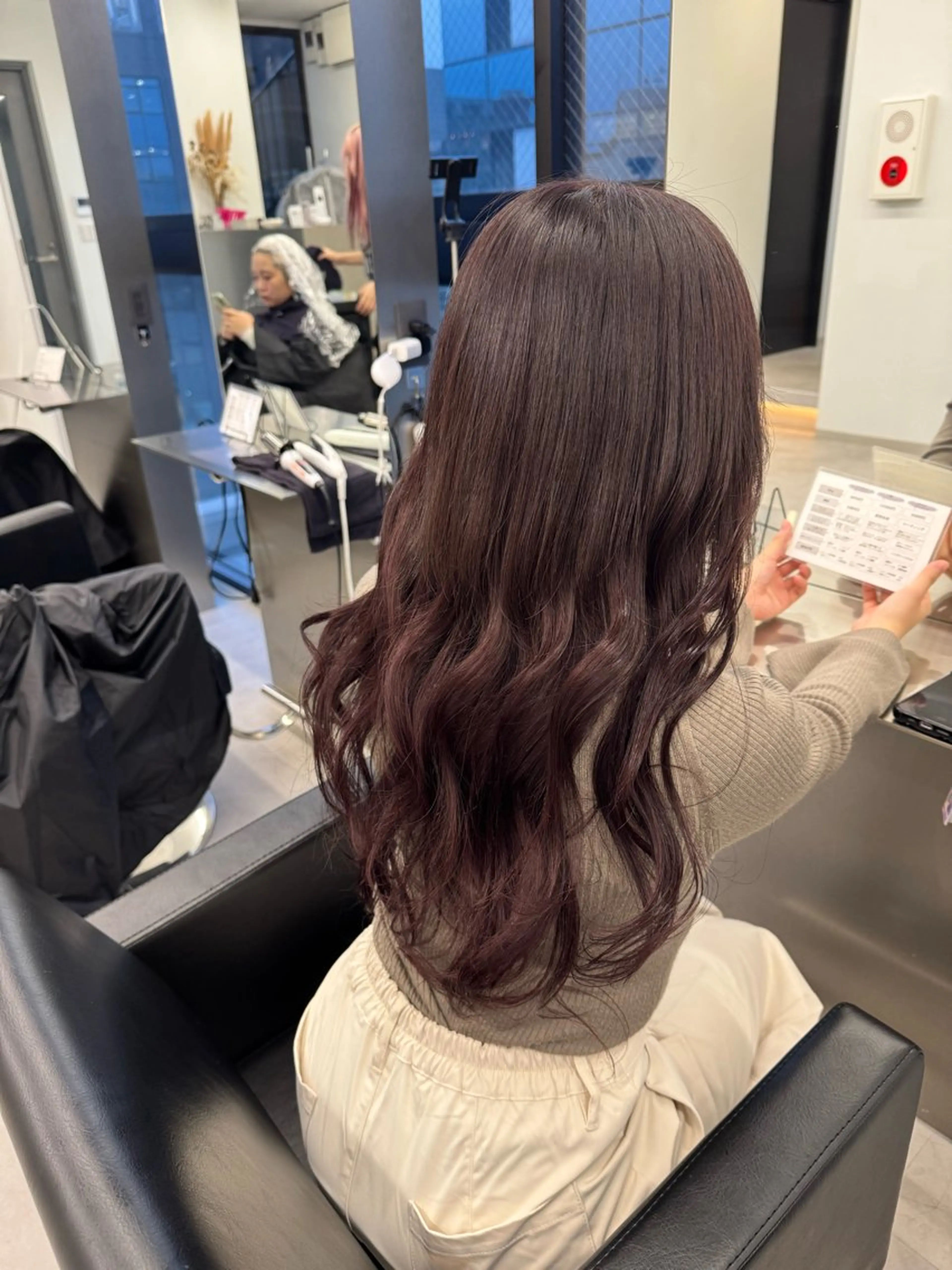 ロング カラー ブリーチ カシス ダブルカラー ブリーチなしカラー ボブ ヘアカラー エクステ ハイトーン/エクステ /韓国ヘアKENTAのヘアスタイル