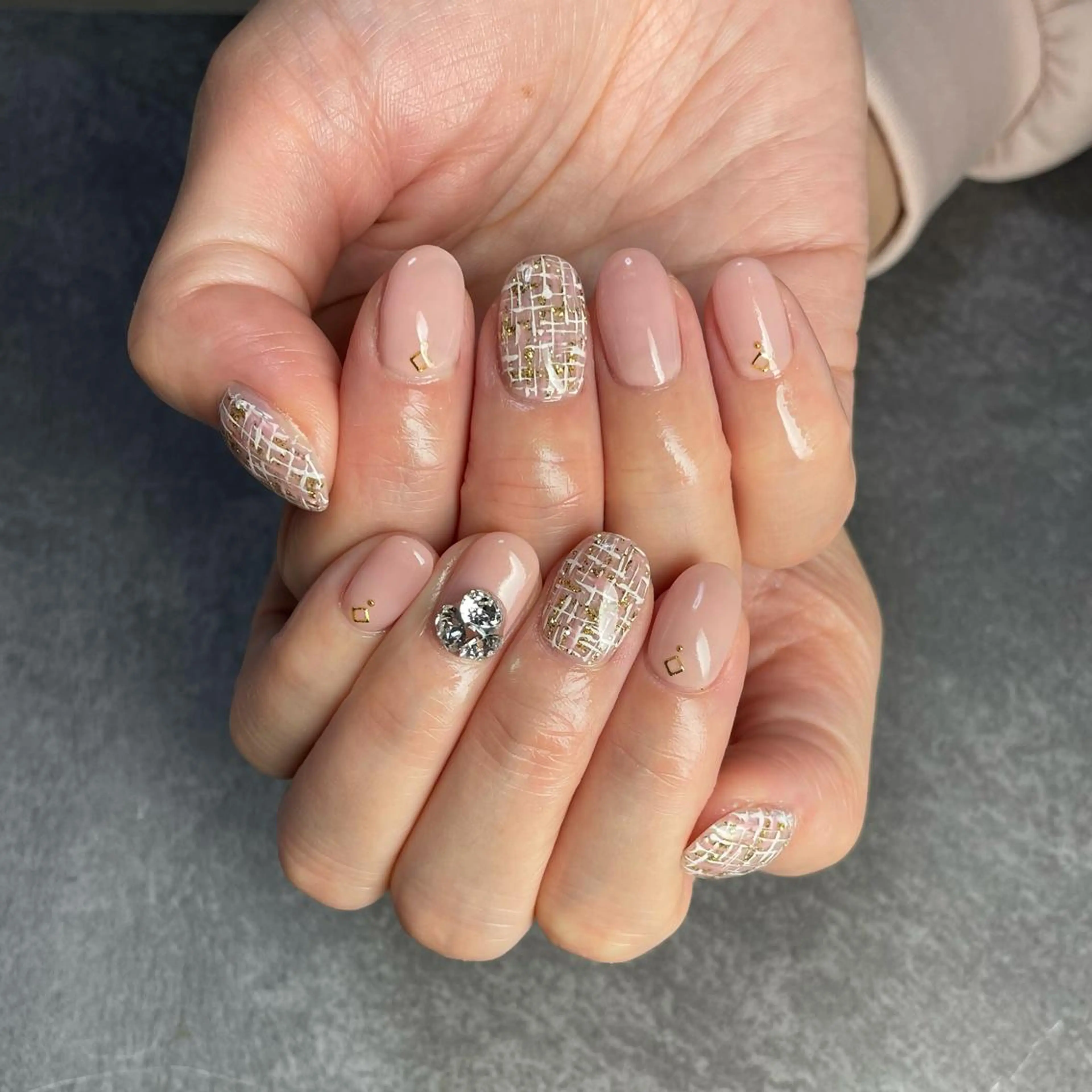ネイル 持ち込み ツイードネイル Mnail mayuのネイルデザイン