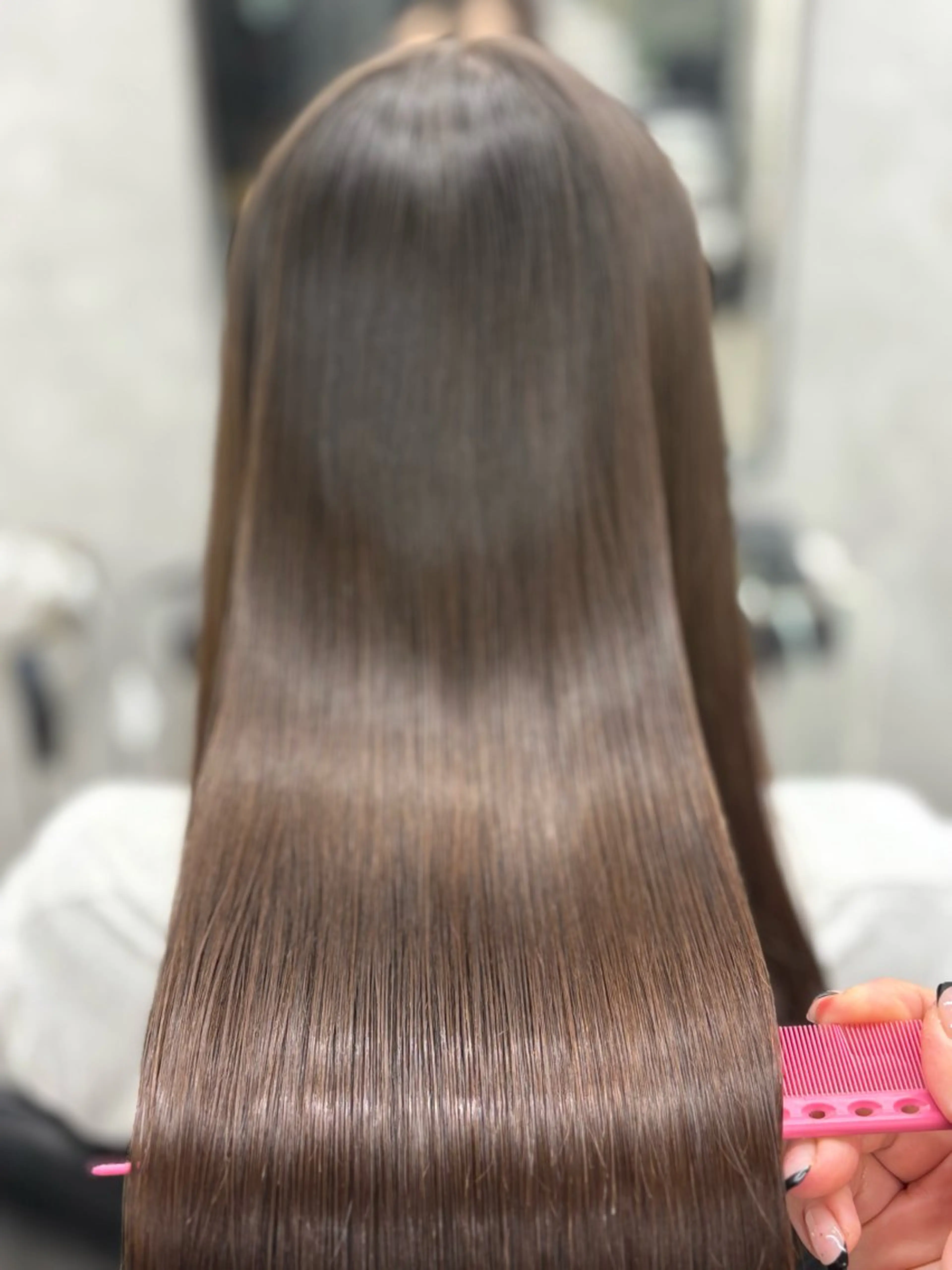 ロング カラー くせ毛 髪質改善 縮毛矯正 ヘアカラー 縮毛矯正 トリートメント すぐ巻ける縮毛矯正 🍀勝倉　麗のヘアスタイル