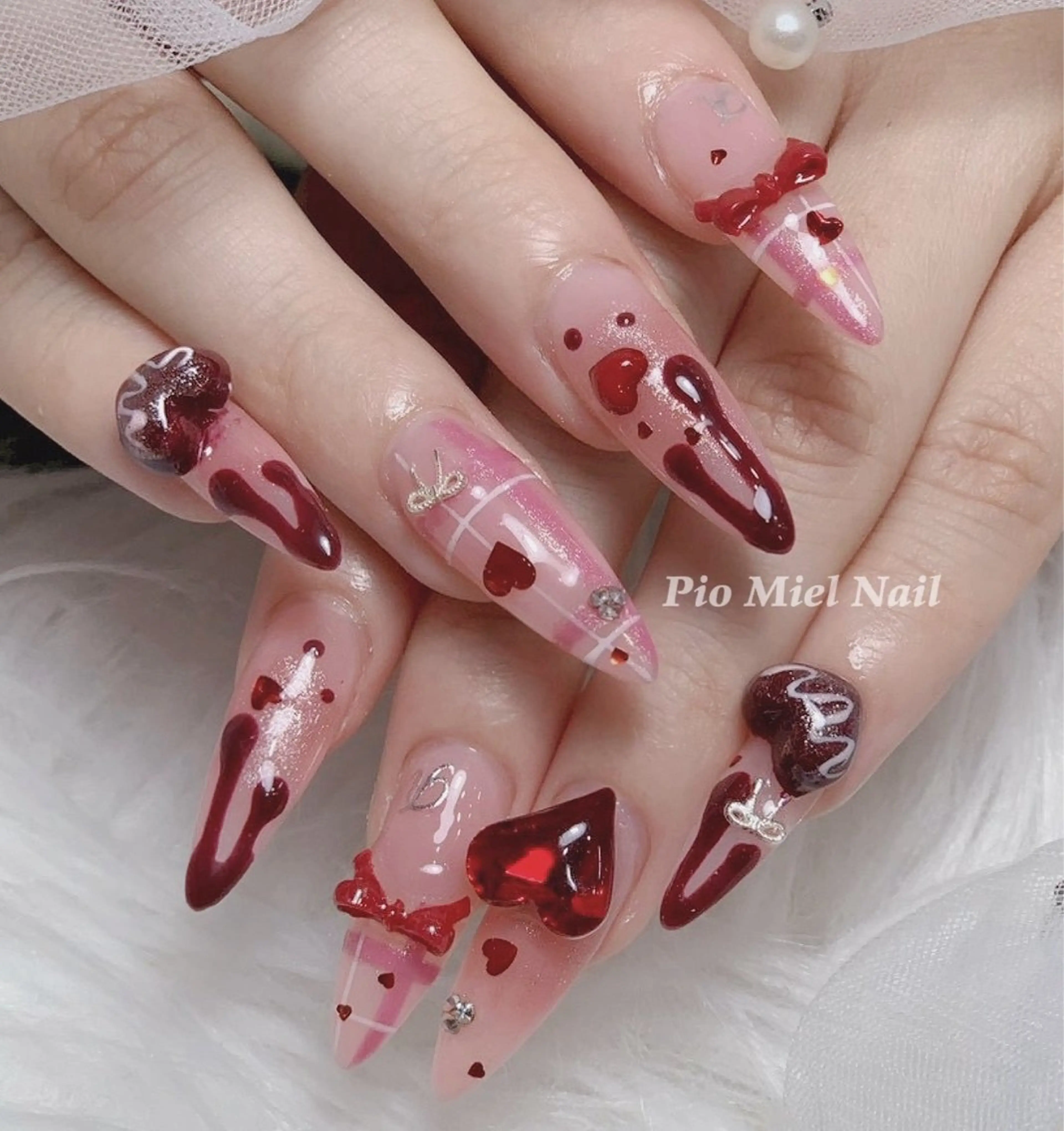 ネイル ハンドネイル HANA 長さだしのネイルデザイン