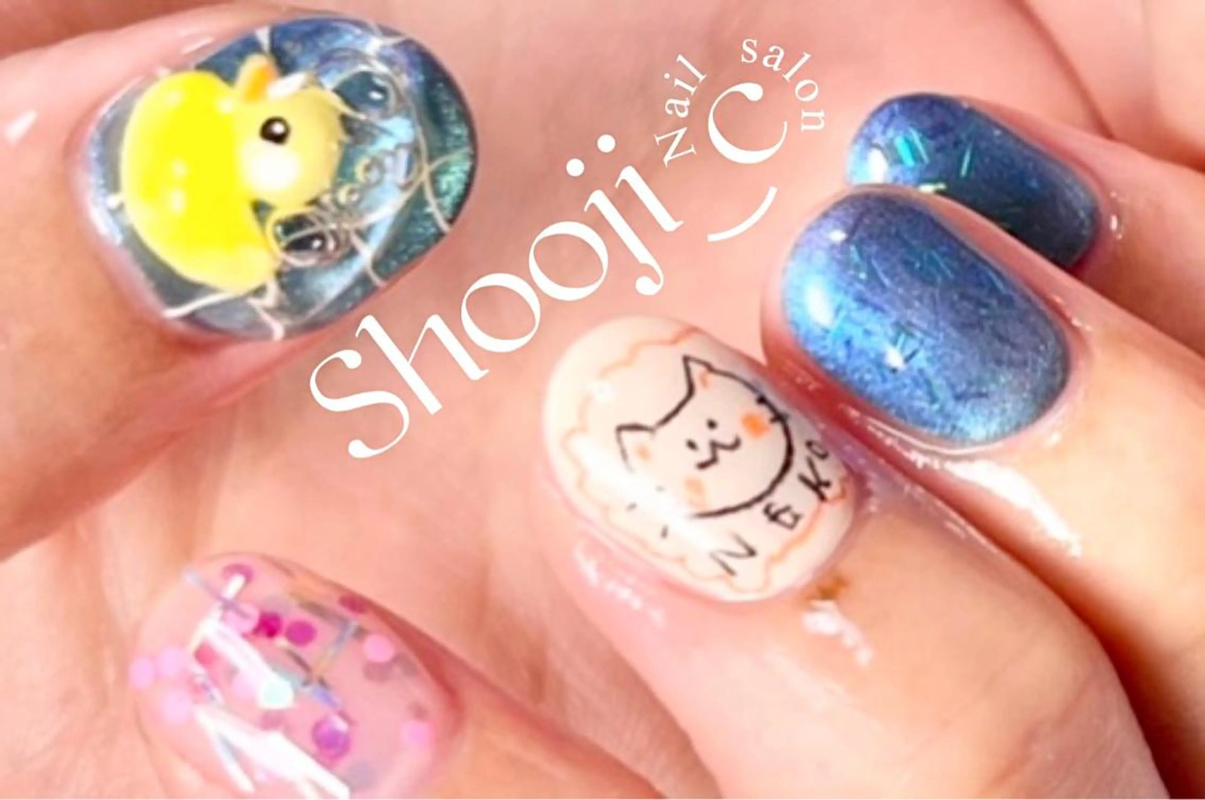 ネイル アートネイル 長さ出し ジェルネイル マグネットネイル スカルプネイル Shooji_c Nail salonのネイルデザイン