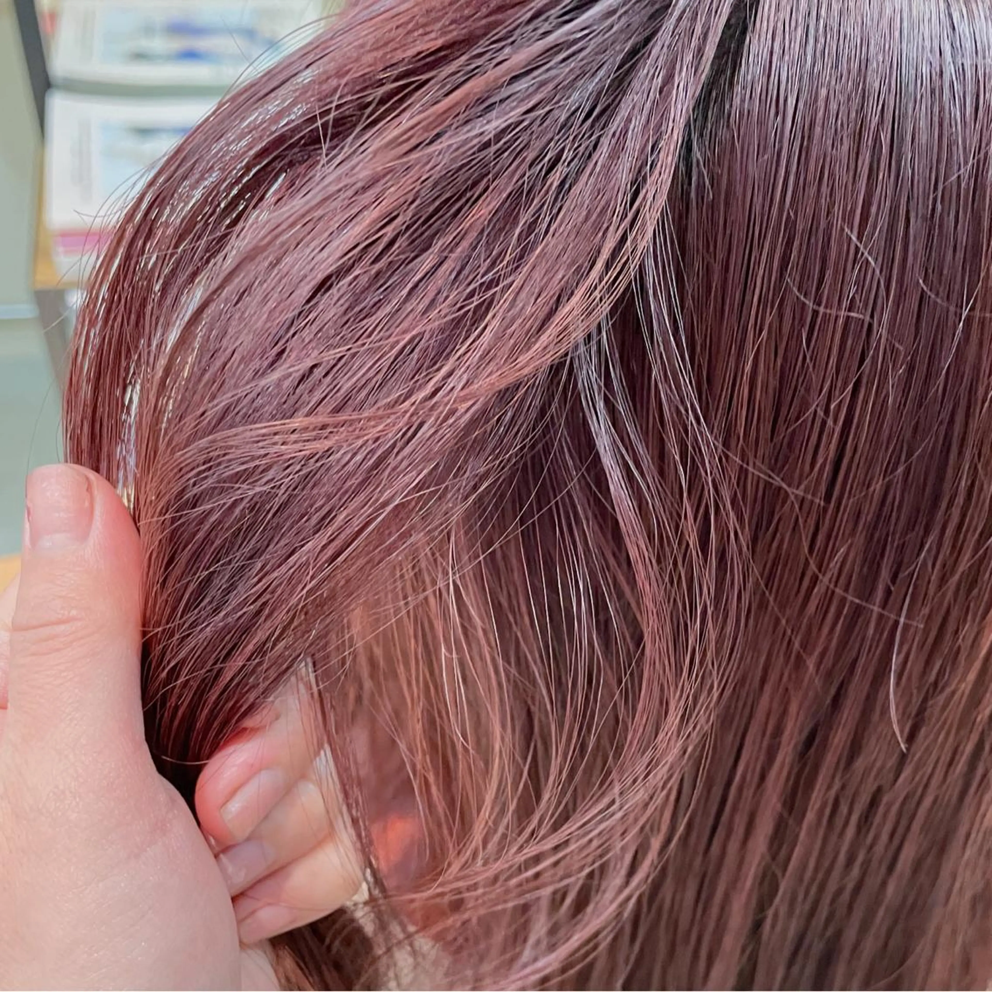 セミロング カラー ヘアアレンジ ピンクカラー カット ヘアカラー トリートメント ヘッドスパ なつき/艶ピンク/ girly hairのヘアスタイル