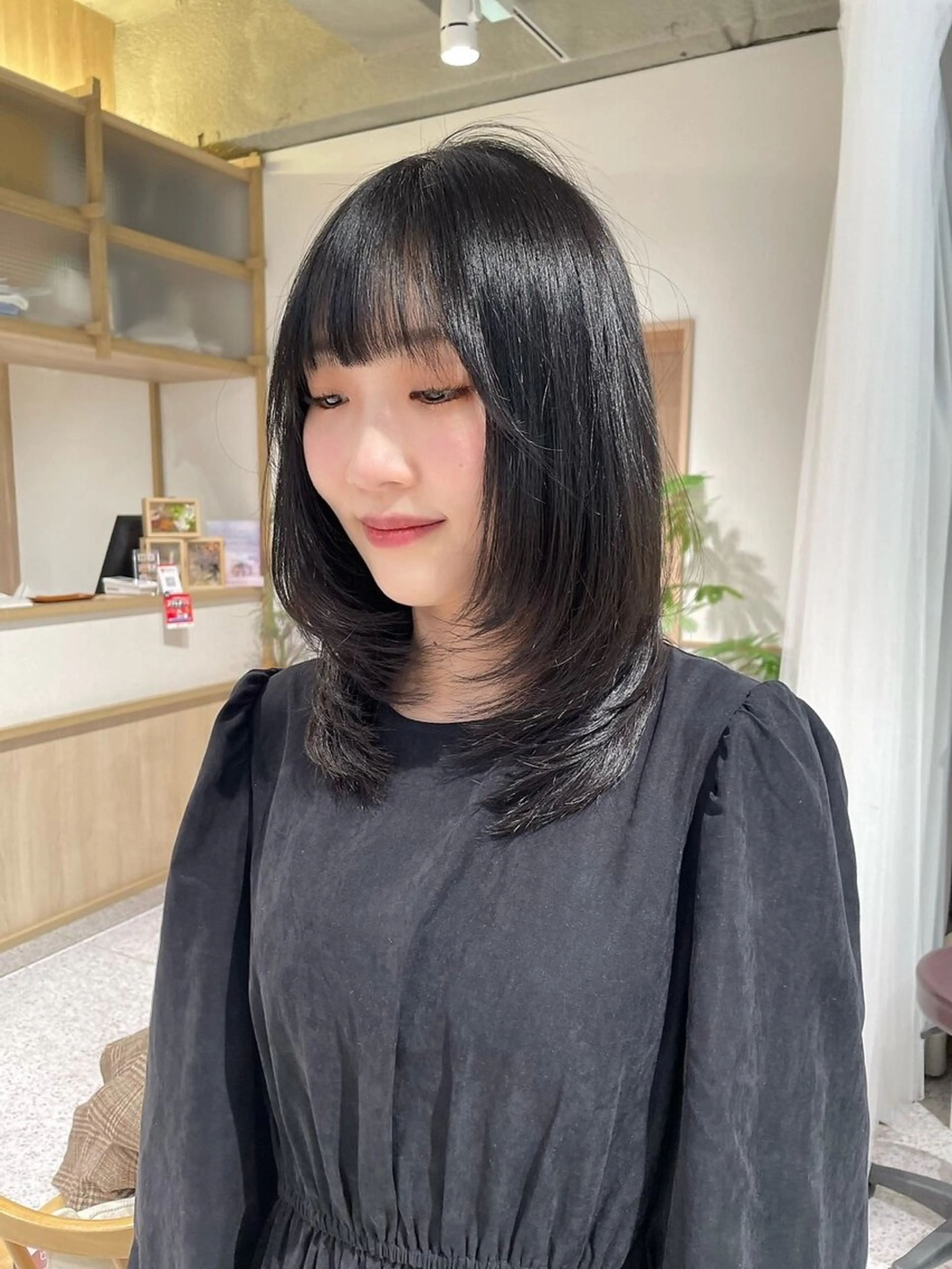 ロング 韓国風ヘア レイヤーカット カット 髪質改善&艶カラー/ ほんだあみ (♡)のヘアスタイル