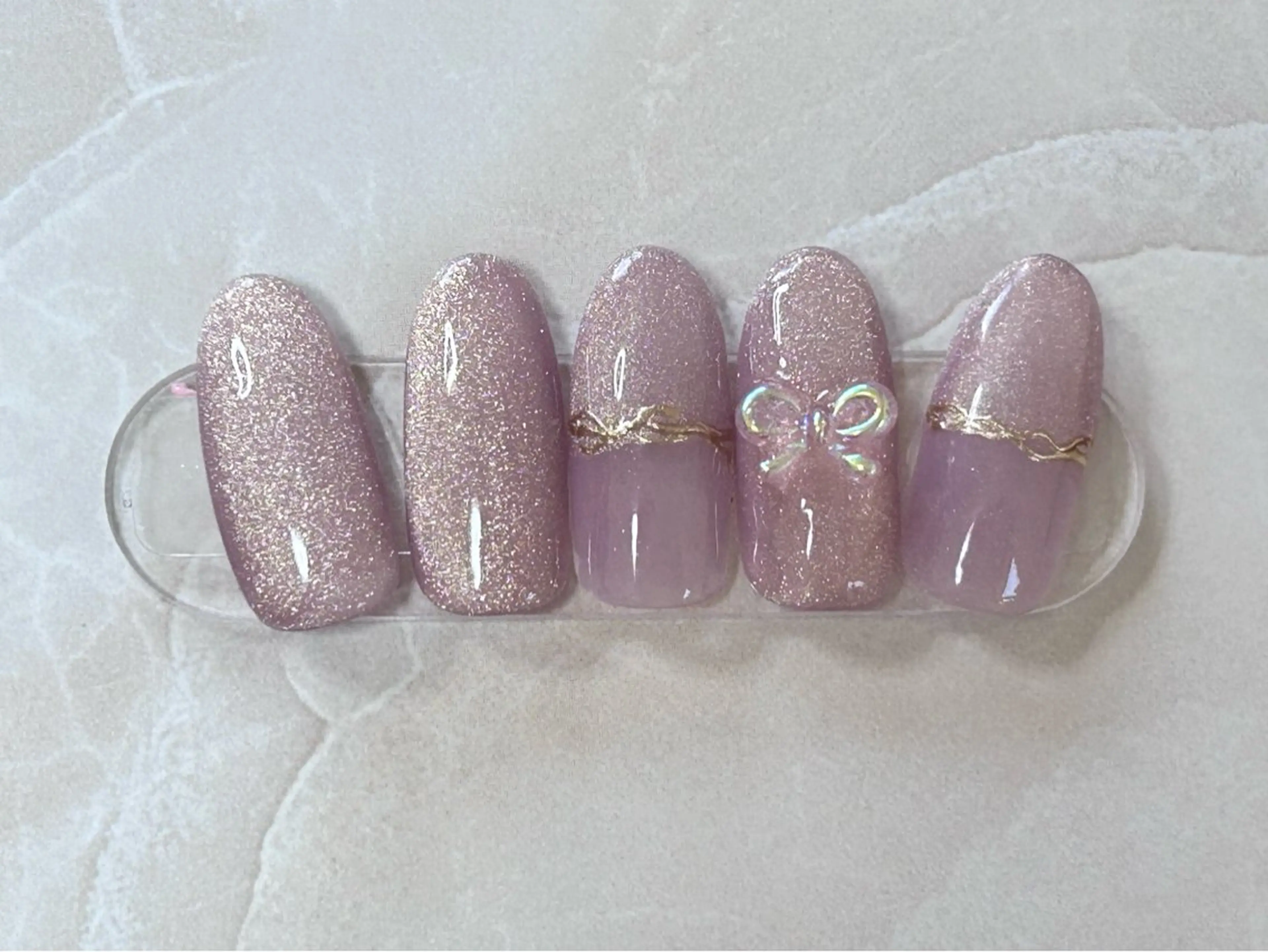 ネイル 桜ネイル フレンチネイル ジェルネイル マグネットネイル リボン nico nailのネイルデザイン