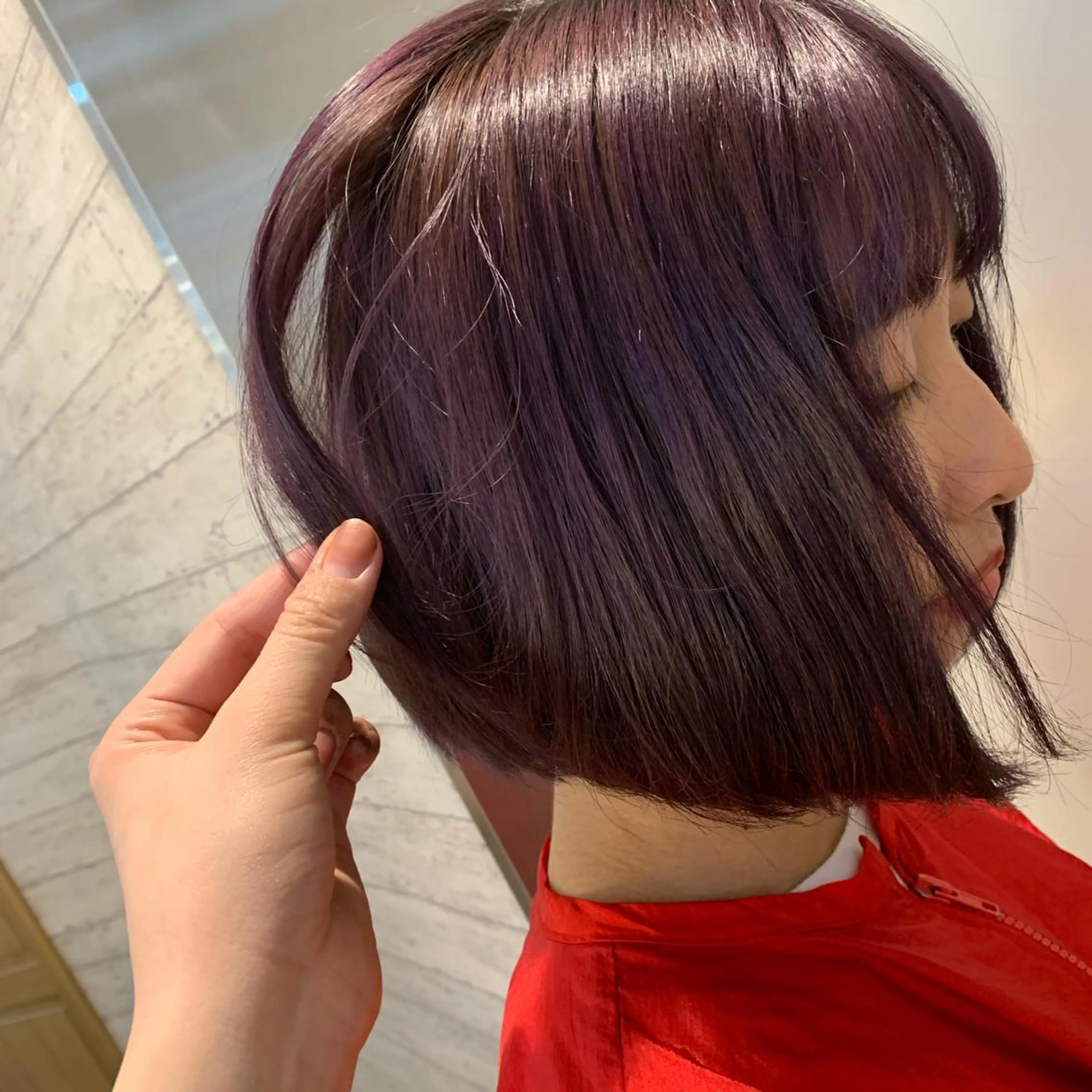 カラー ラベンダーカラー 天野 利咲のヘアスタイル