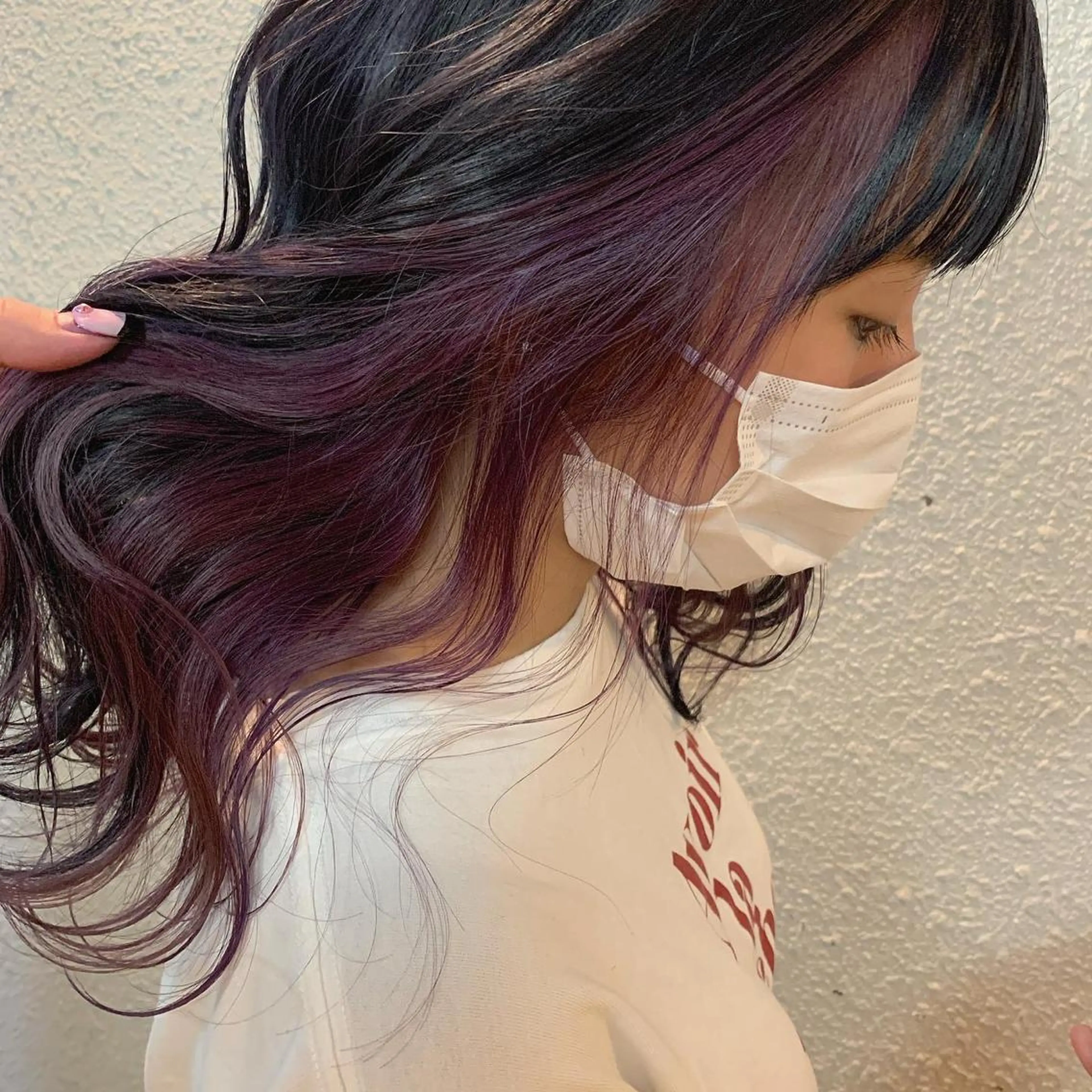 セミロング カラー インナーカラー ヘアカラー トリートメント 韓国ヘア🦋 MIYUのヘアスタイル