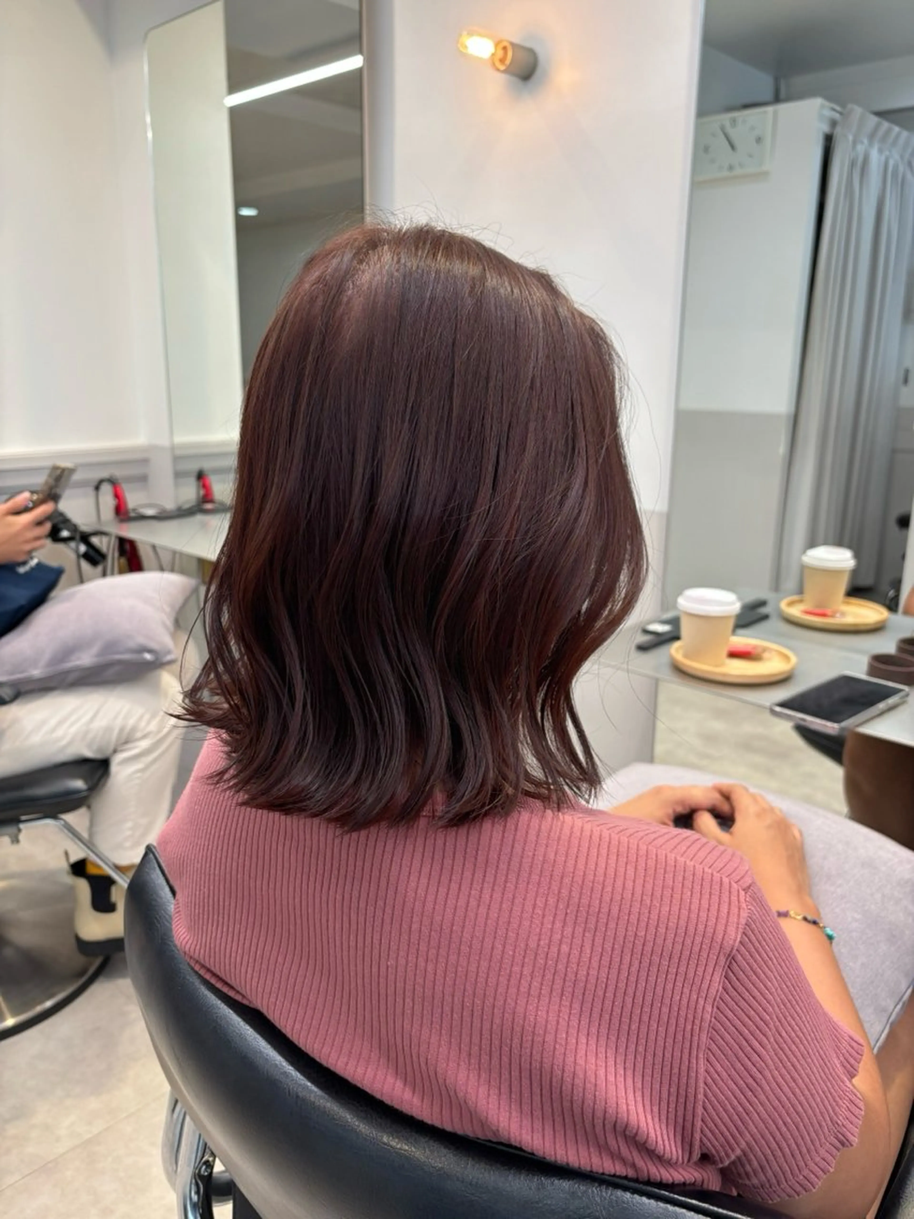 ミディアム カット ヘアカラー トリートメント 🎀クロスパーマ/ ボブ🎀MOMONAのヘアスタイル