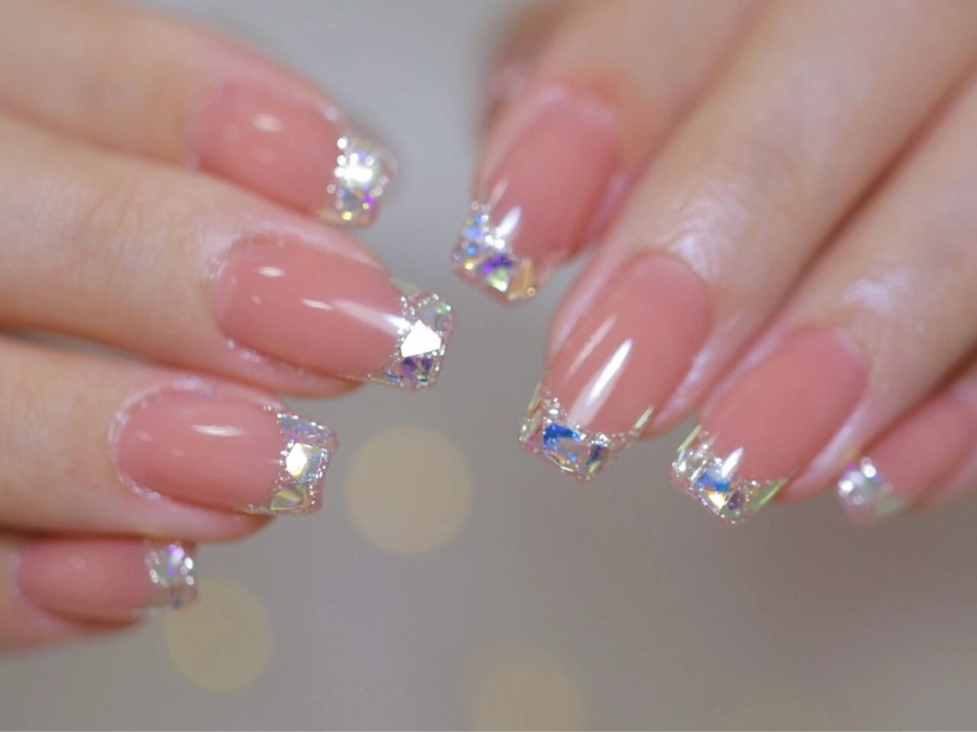 大人気❤️上品かつ華やか【ガラスフレンチ&ラメグラフレンチ】¥11480→¥5480の写真