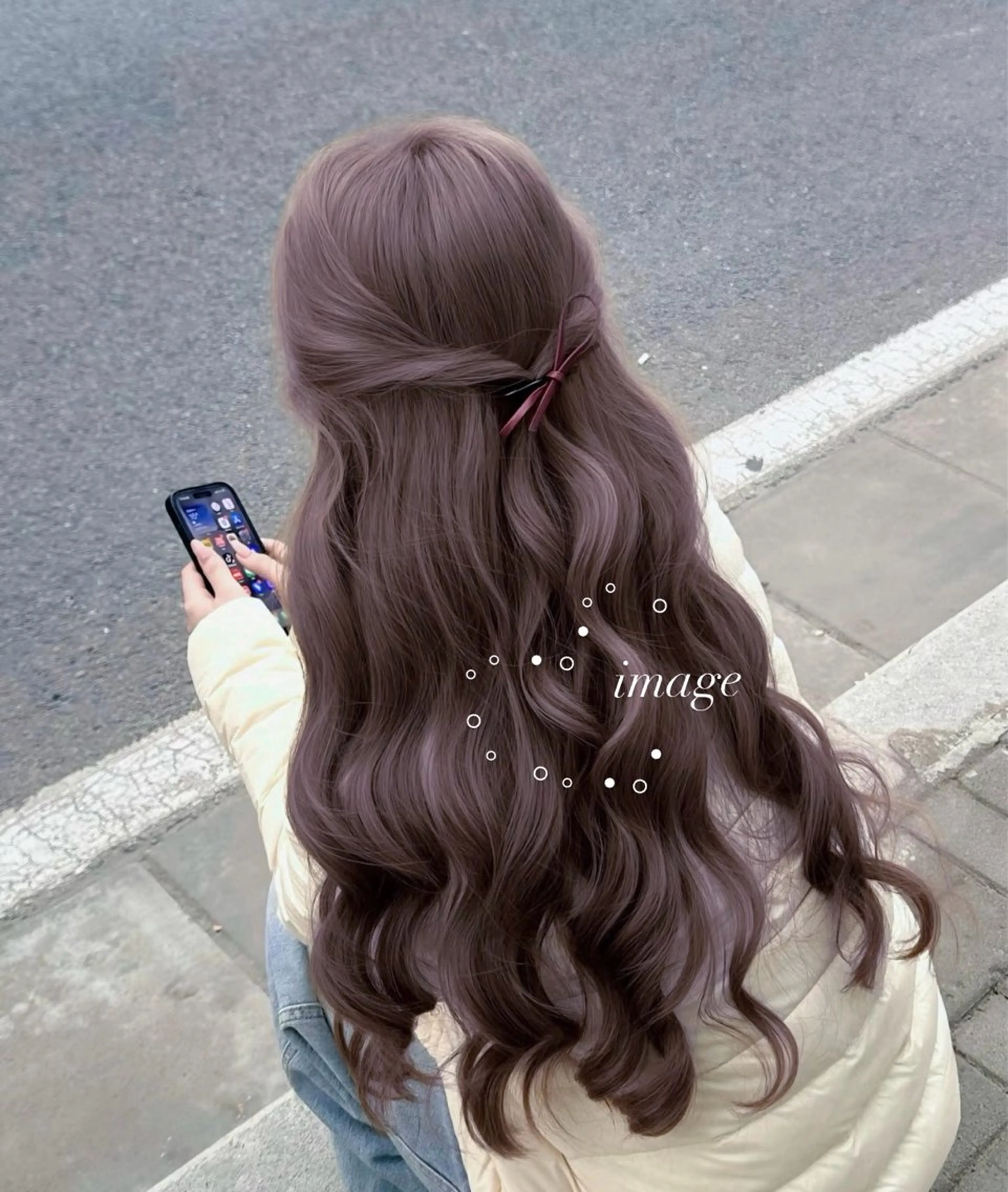 ロング ヘアカラー トリートメント 淡色ラベンダー♡ ニーナ🎀🦙のヘアスタイル