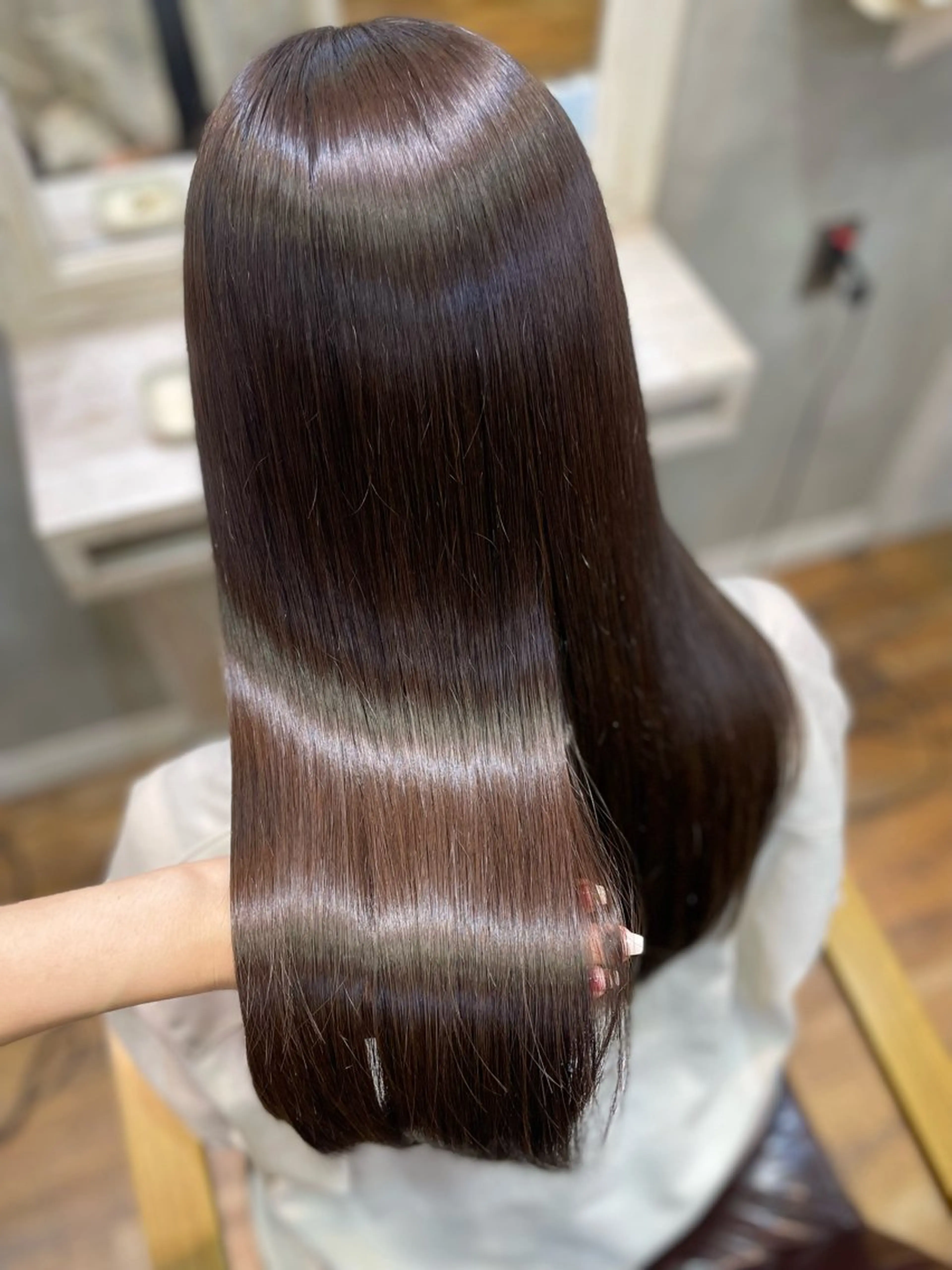 セミロング 髪質改善 ヨシンモリ 韓国風ヘア レイヤーカット 縮毛矯正 カット ヘアカラー トリートメント 透明感カラー🪄 髪質改善♡田中みづきのヘアスタイル