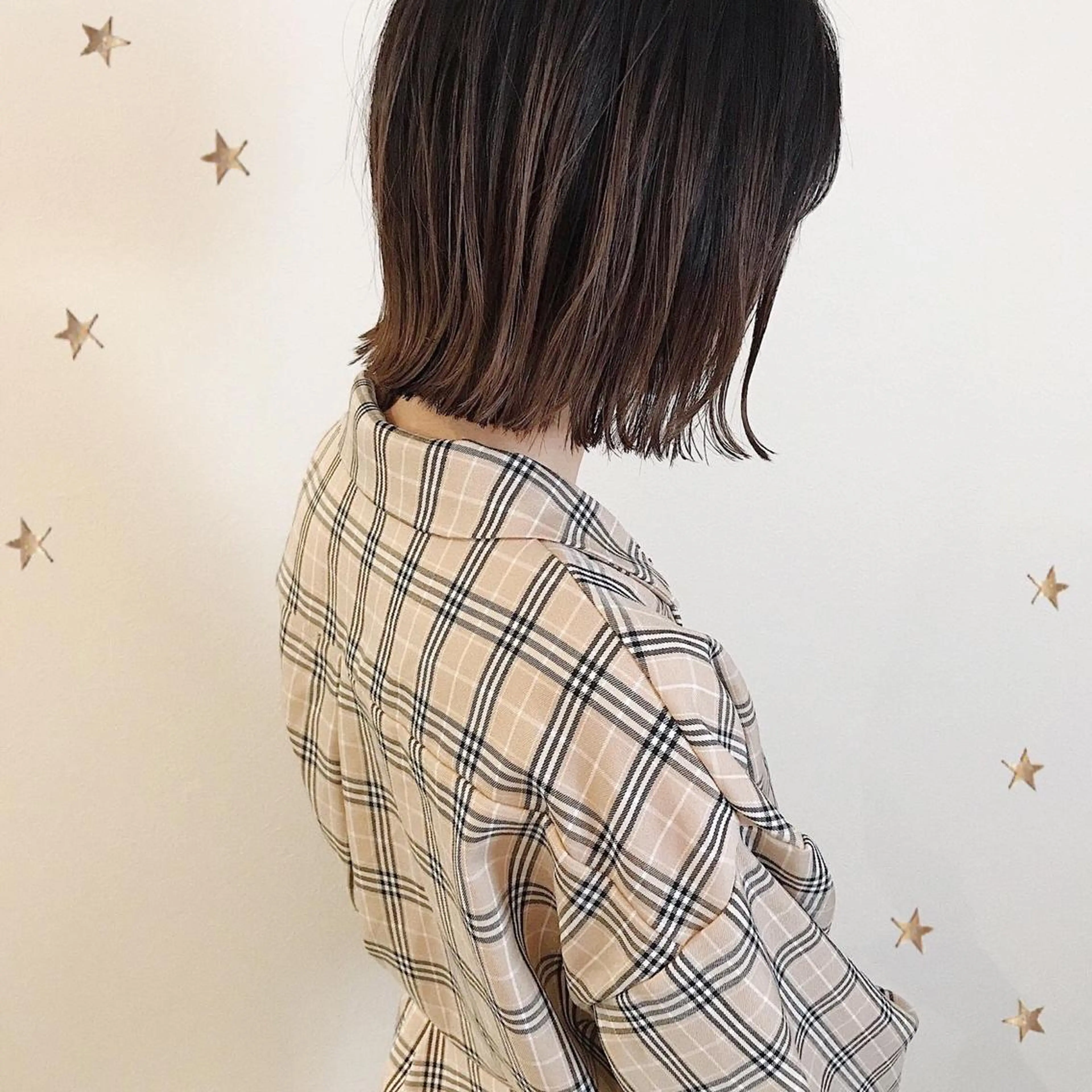 ミディアム カラー カット ヘアカラー 市川 千夏のヘアスタイル