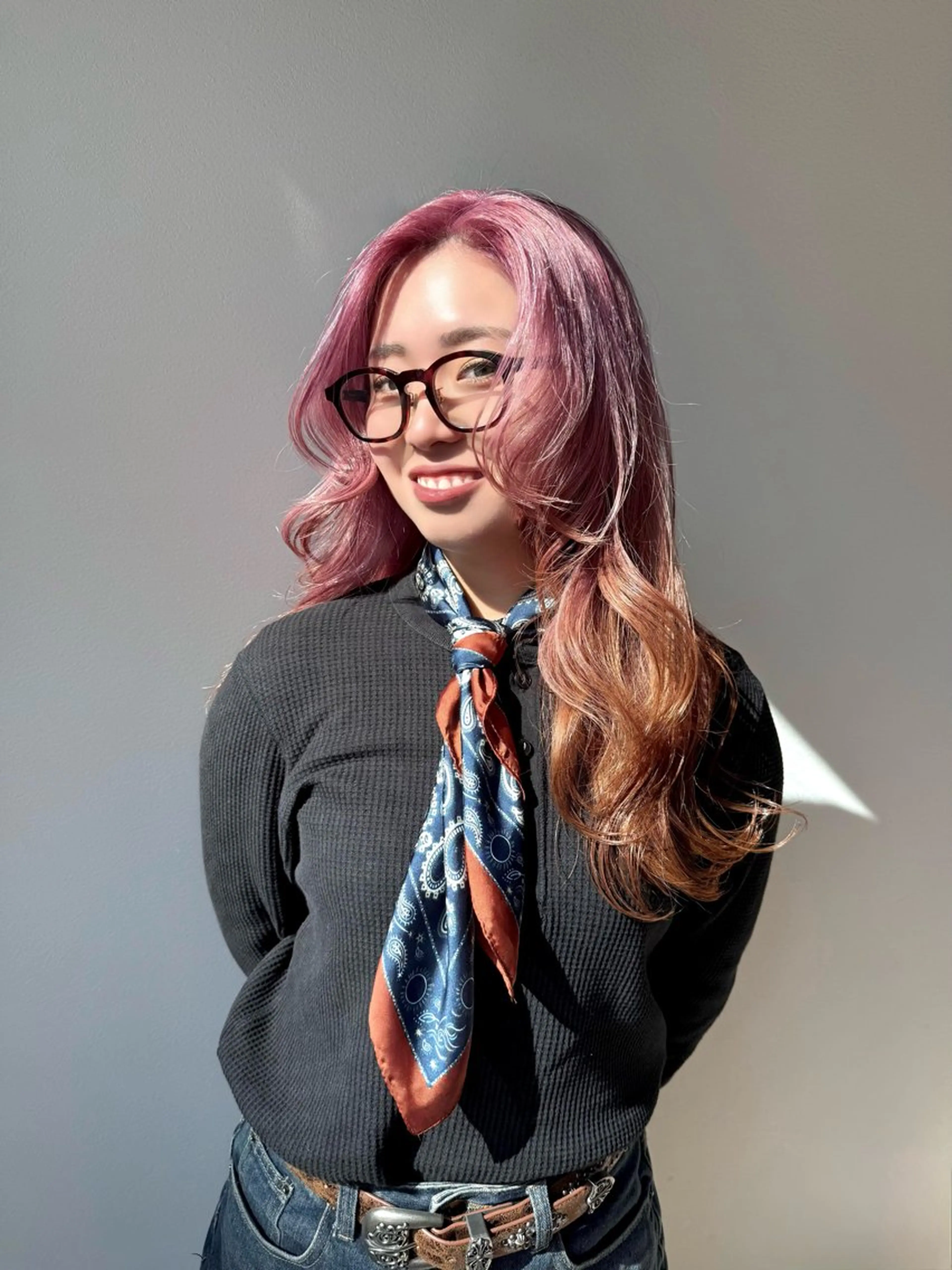 ロング カラー ピンクカラー マツオカ マコのヘアスタイル