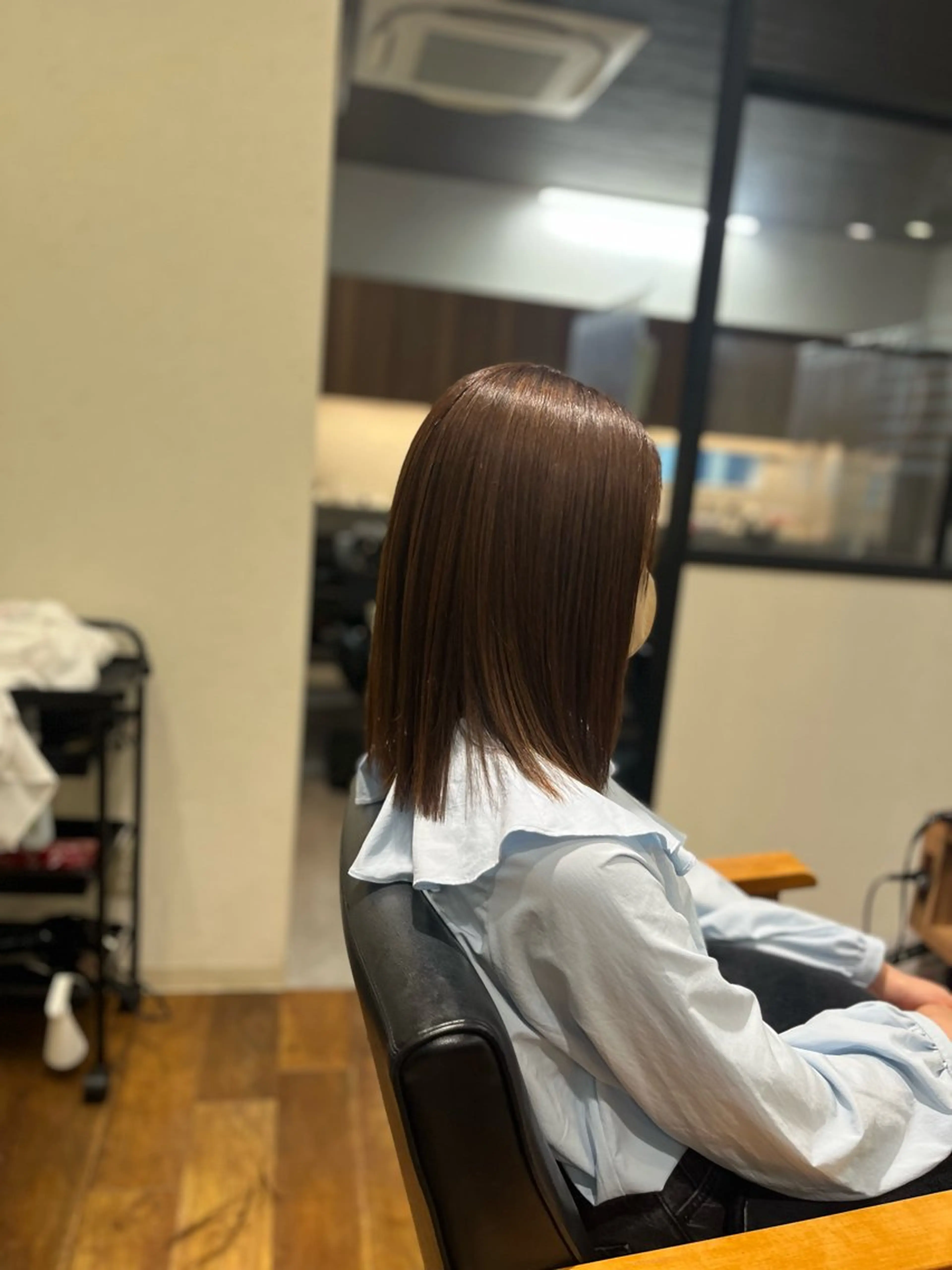 ミディアム 酸性ストレート カット 縮毛矯正 トリートメント 佐藤 剛のヘアスタイル