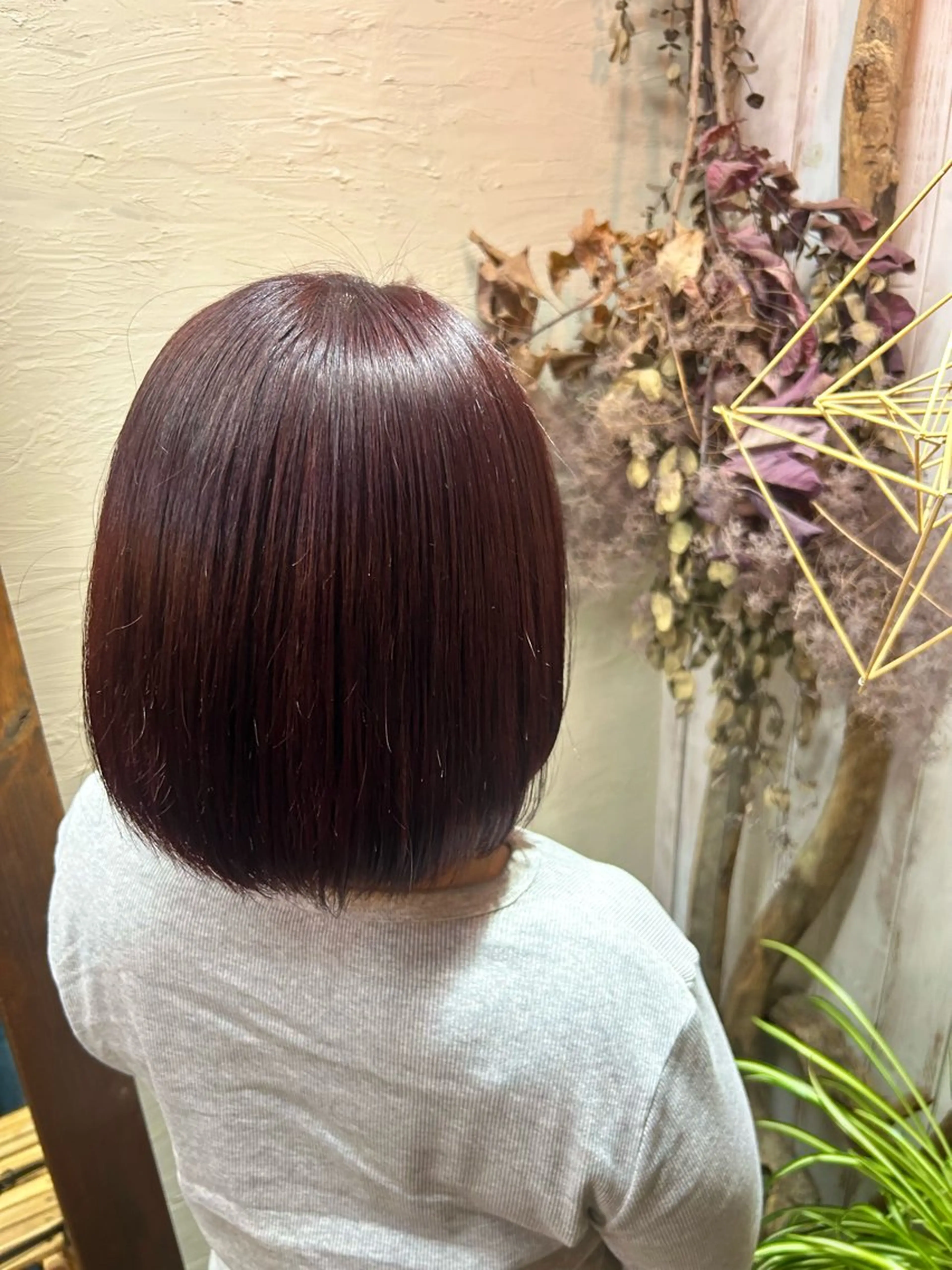 カラー レッドカラー ヘアカラー トリートメント minami 🐣のヘアスタイル