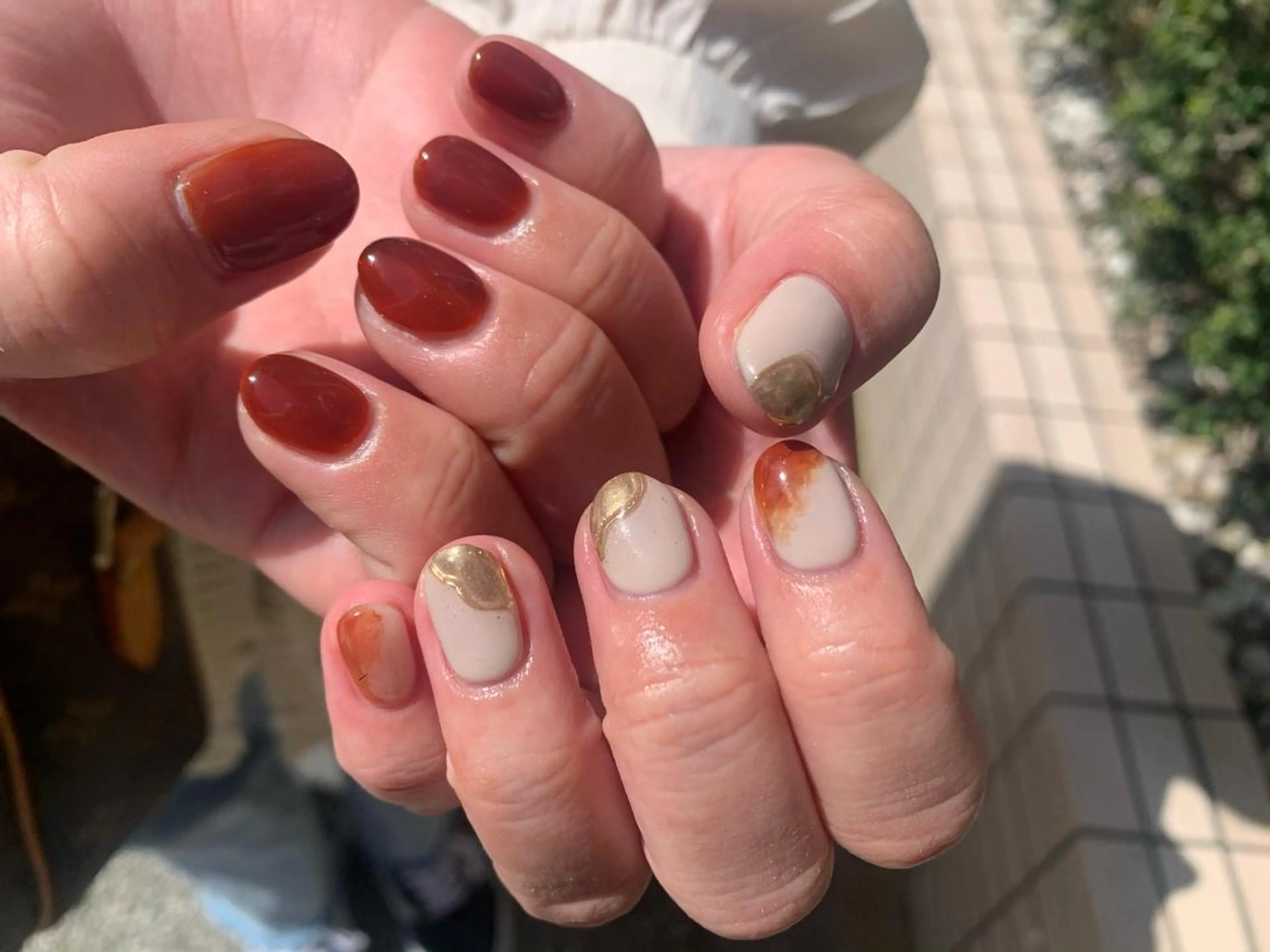 ネイル ニュアンスネイル オレンジ nail* runa🌻のネイルデザイン