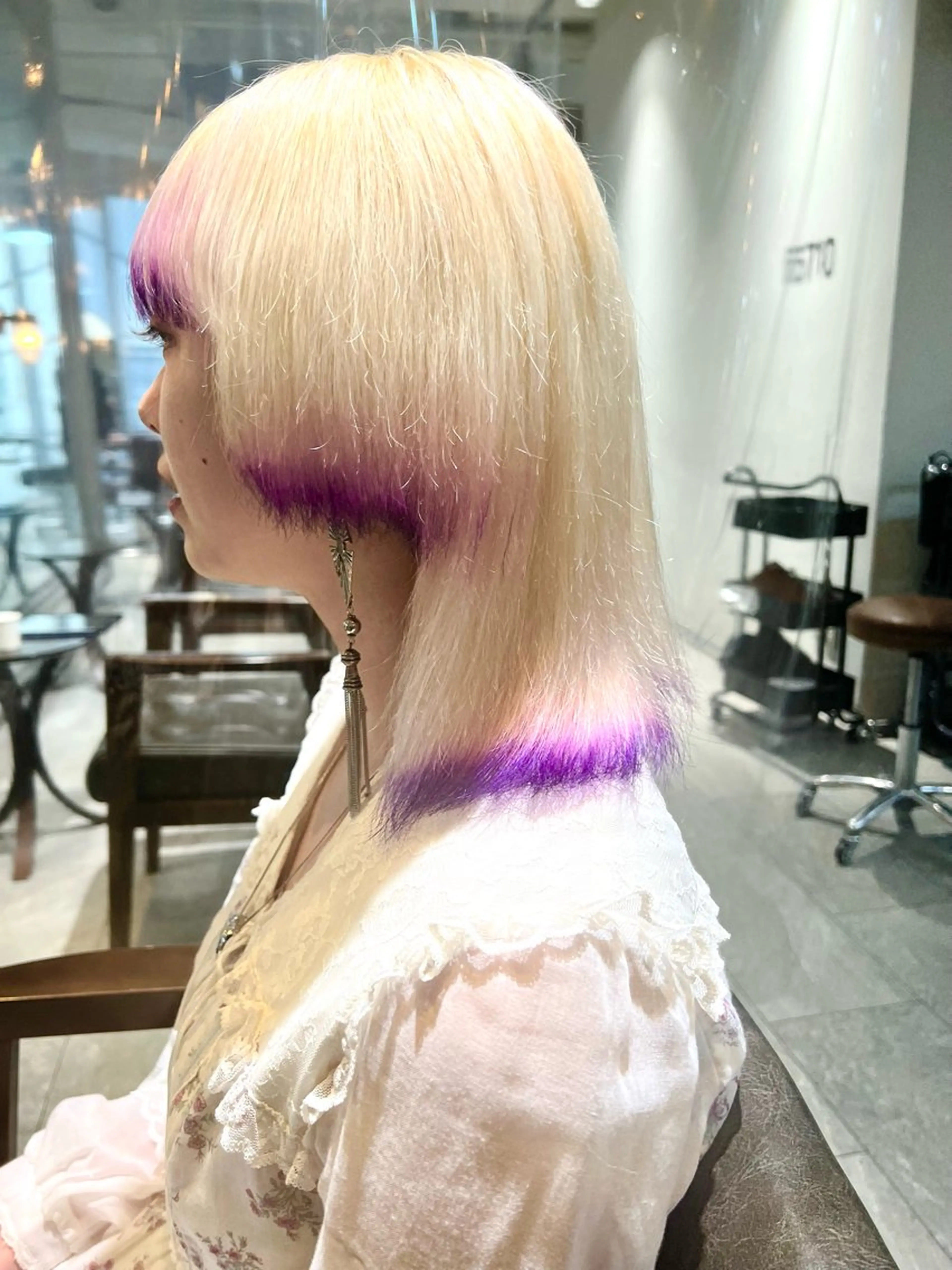 セミロング カラー ヘアアレンジ ヘアカラー トリートメント ヘアセット 🌈インナーカラー ‘ショウマ’🌈のヘアスタイル