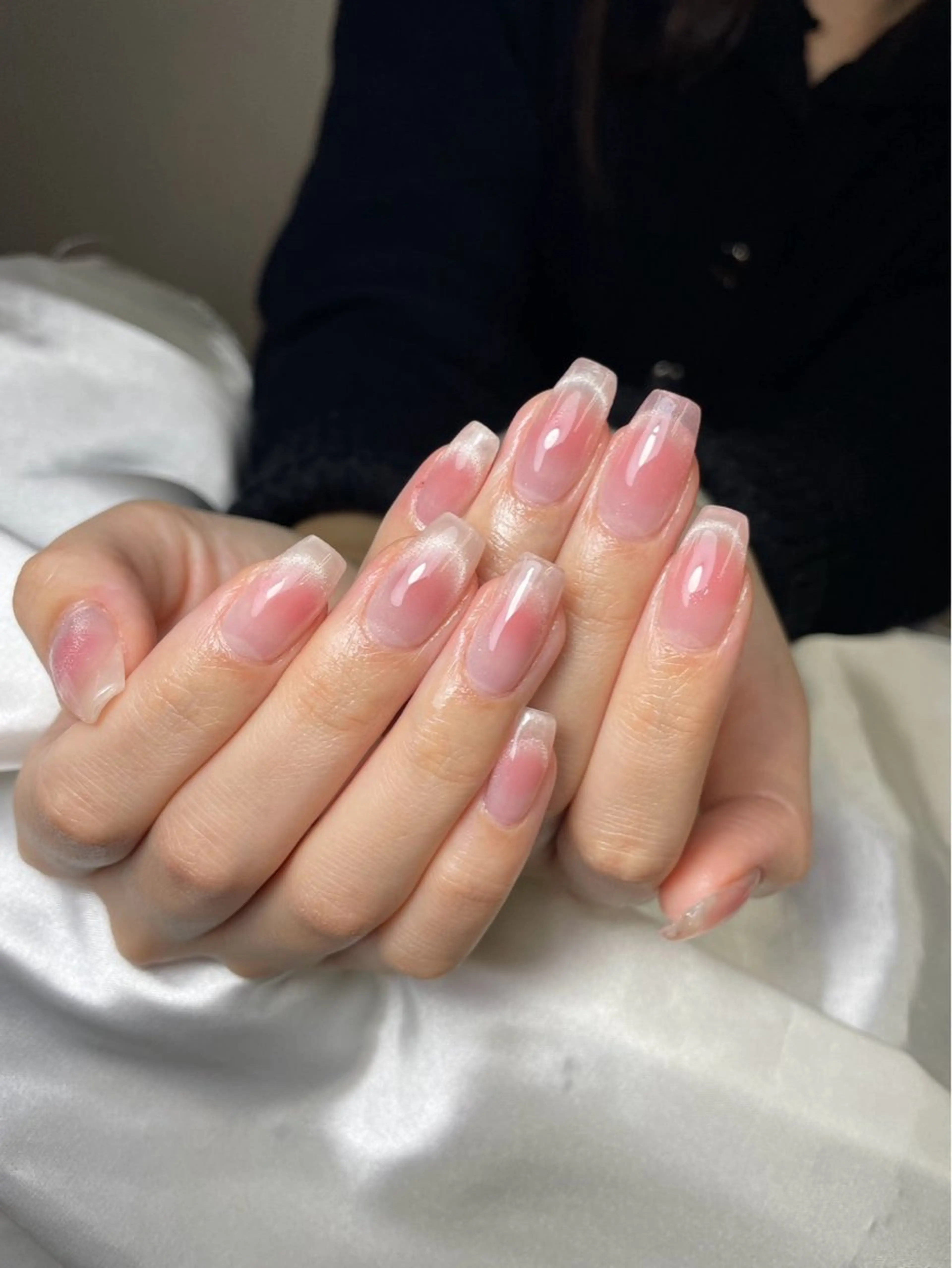 ネイル チークネイル 桜ネイル 長さ出し フットネイル ジェルネイル ハンドネイル XIINH NAIL SALONのネイルデザイン