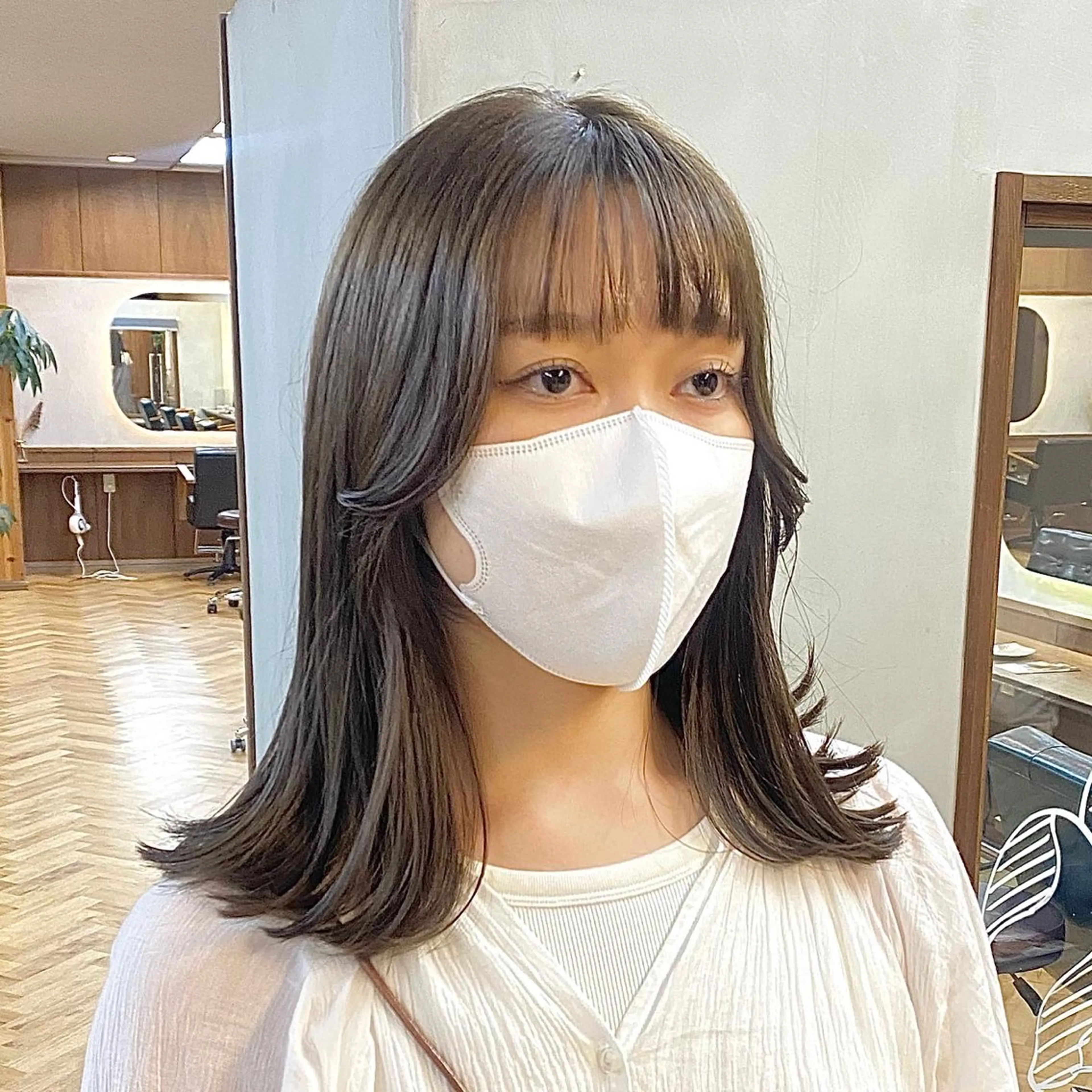 ミディアム カラー ヘアアレンジ カット ヘアカラー トリートメント ハル🌸柔色/ ブリーチなし/艶髪のヘアスタイル