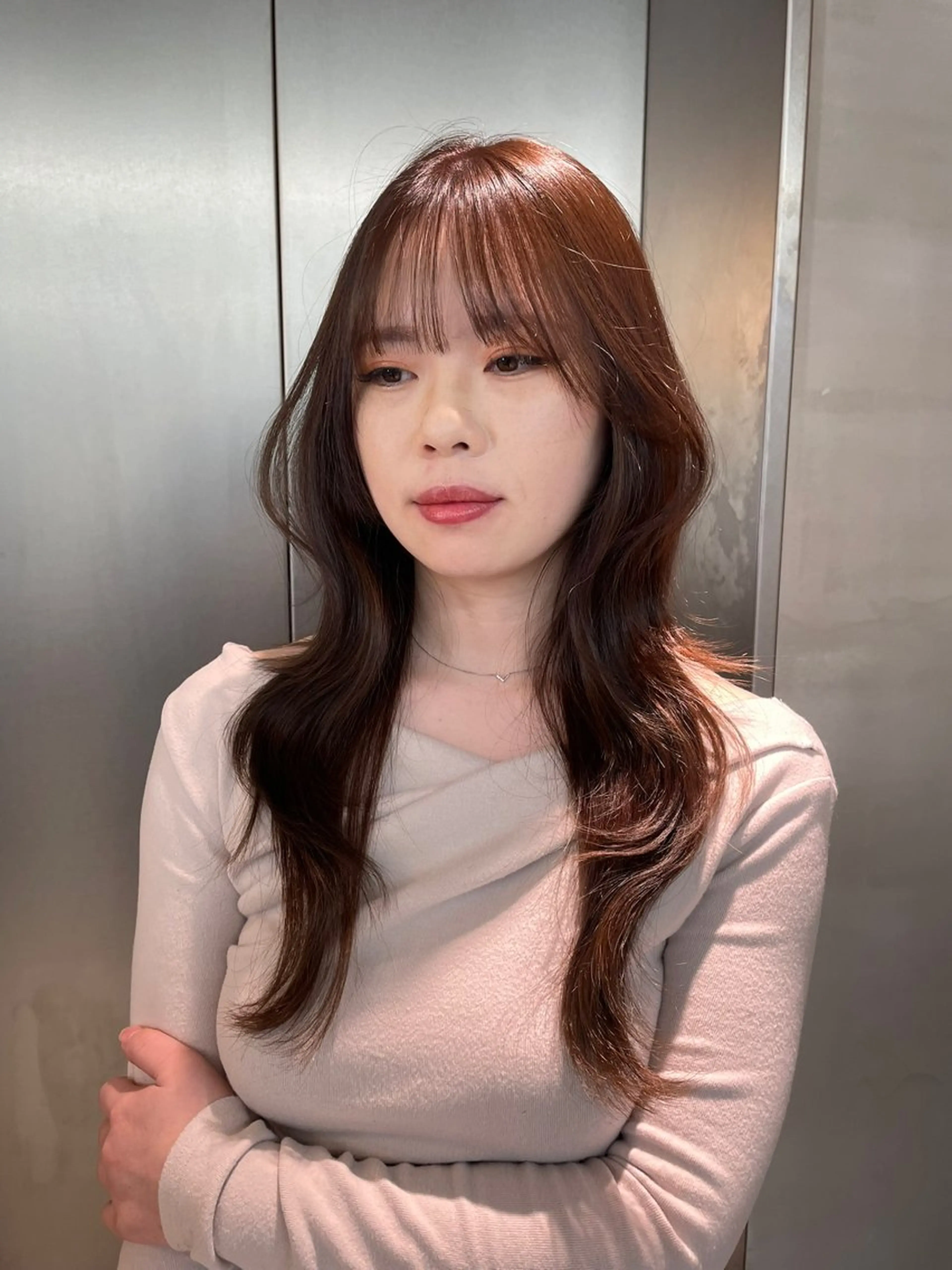 ロング ヘアカラー トリートメント ヘッドスパ 韓国ヘア/レイヤー Londエレンのヘアスタイル