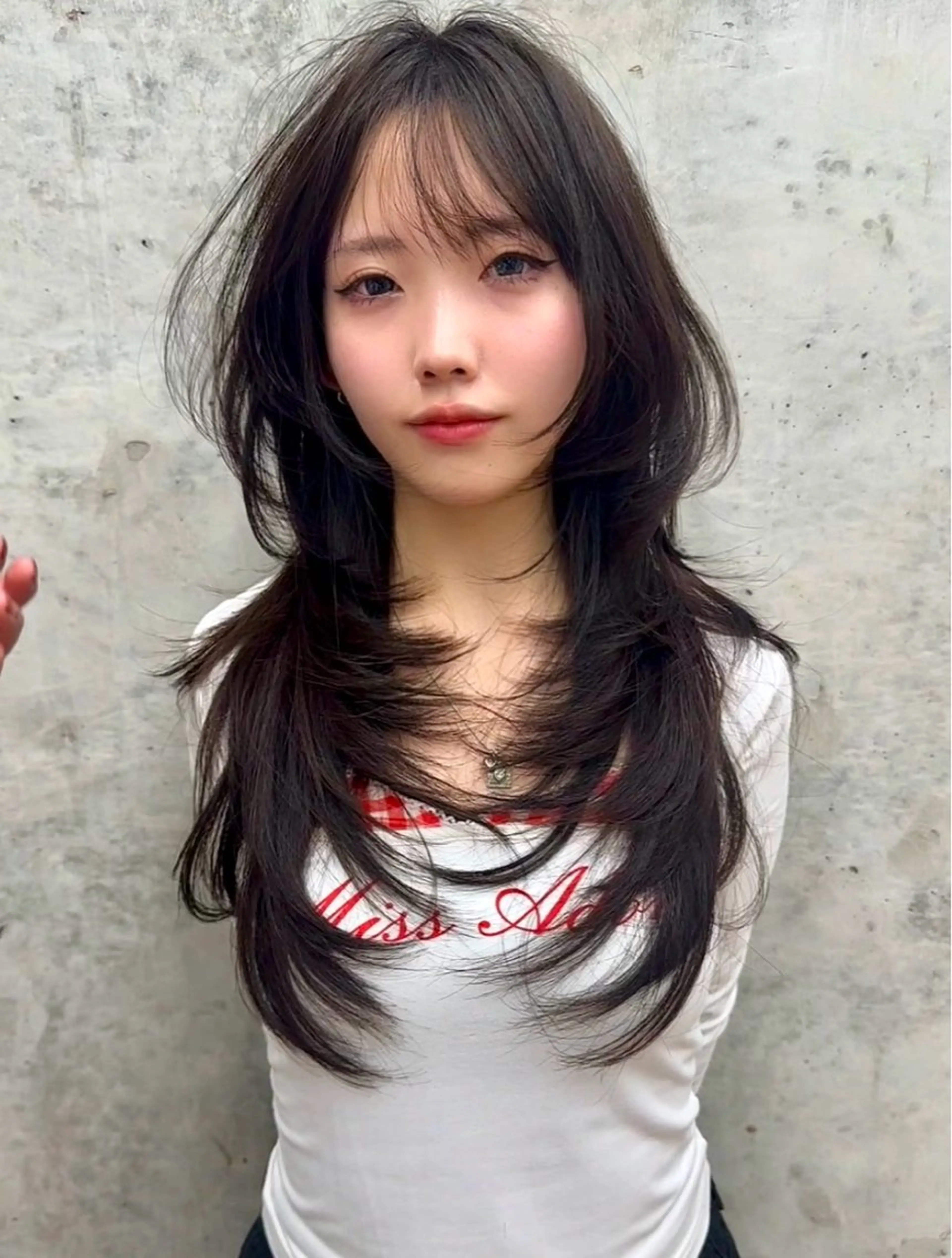 ロング ハッシュカット 韓国風ヘア レイヤーカット kouji メンズバレイヤージュのヘアスタイル