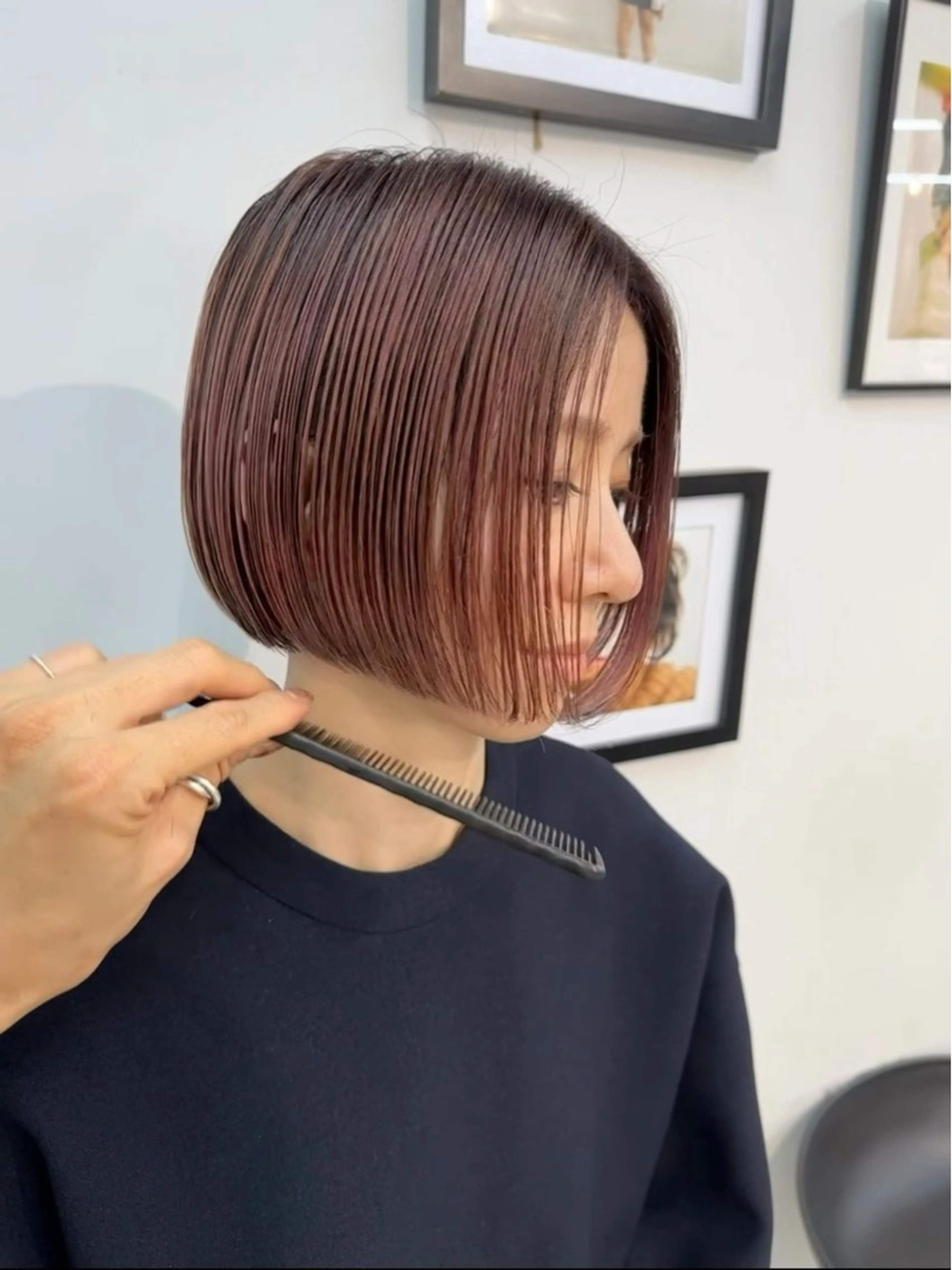 カラー RIN パーマ/暖色カラーのヘアスタイル