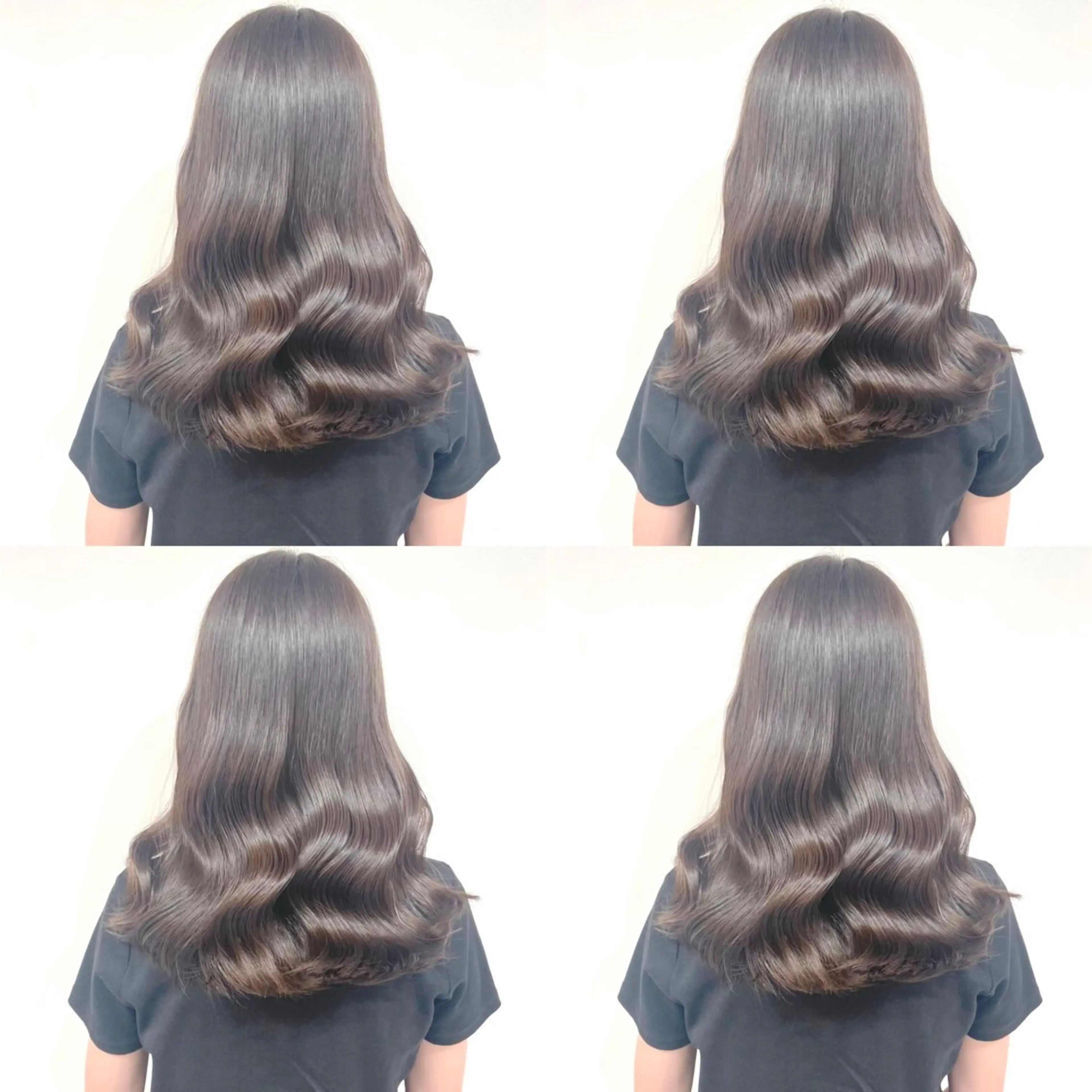 セミロング カラー 髪質改善× 白髪ぼかし溝江のヘアスタイル