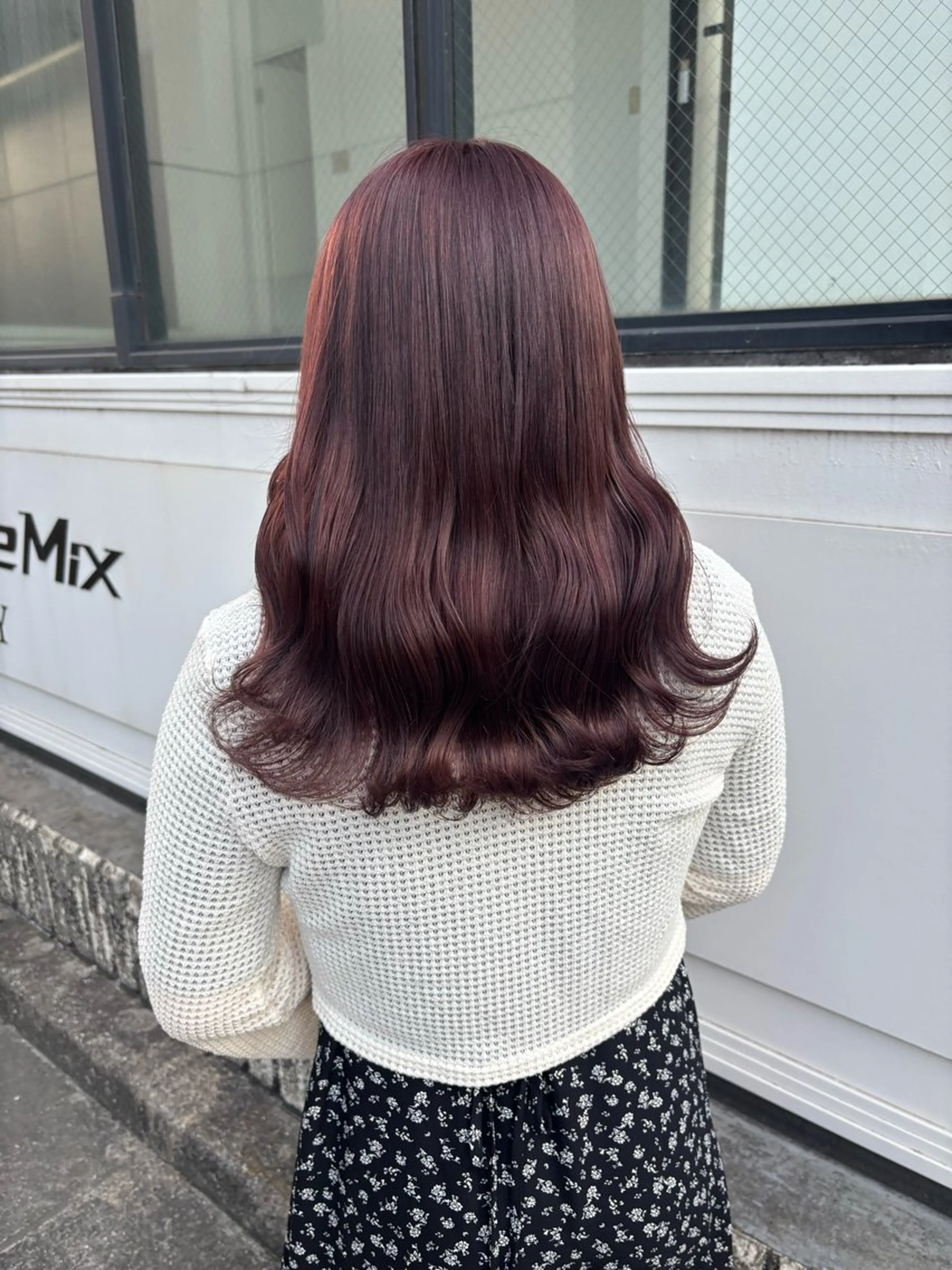 セミロング カラー ParveMix 楠本結菜のヘアスタイル