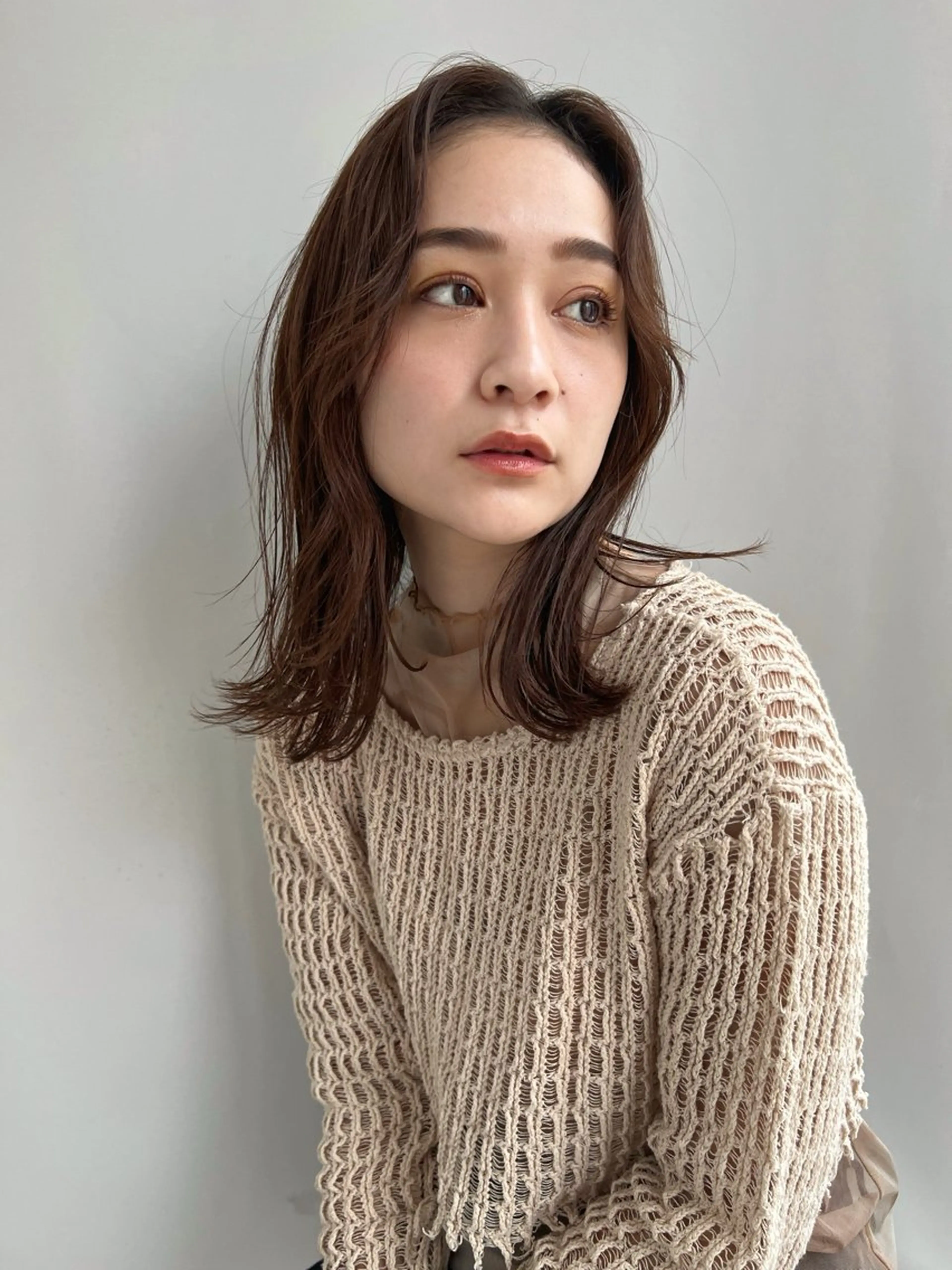 ミディアム カラー カット ヘアカラー トリートメント hibiki/セット /透明感カラーのヘアスタイル