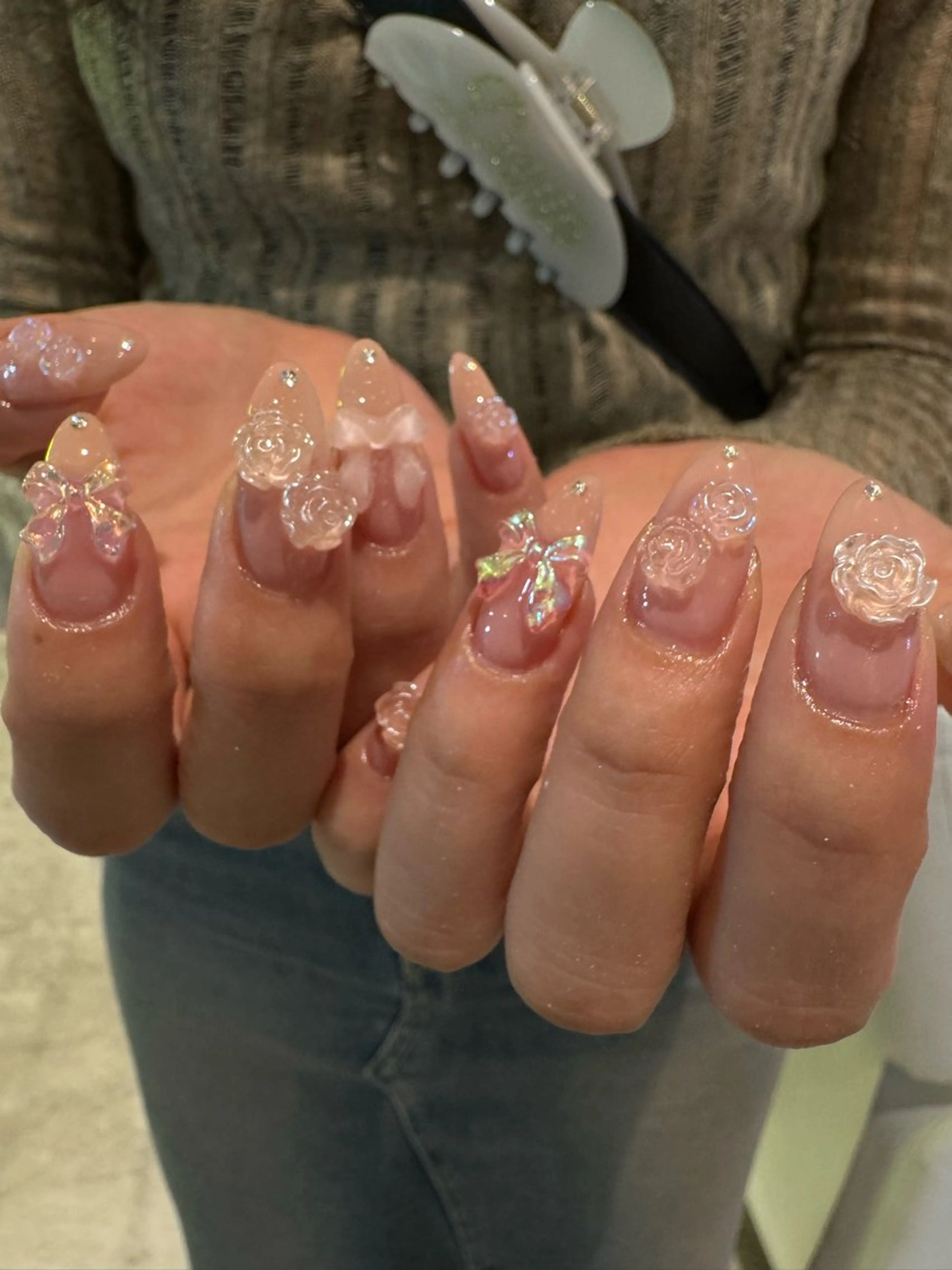 ⚠️4月22日10時​〜​限定！！⚠️ソフトジェルオフ込パーツ乗せ放題※長さだし、亀裂直しは不可です！の写真