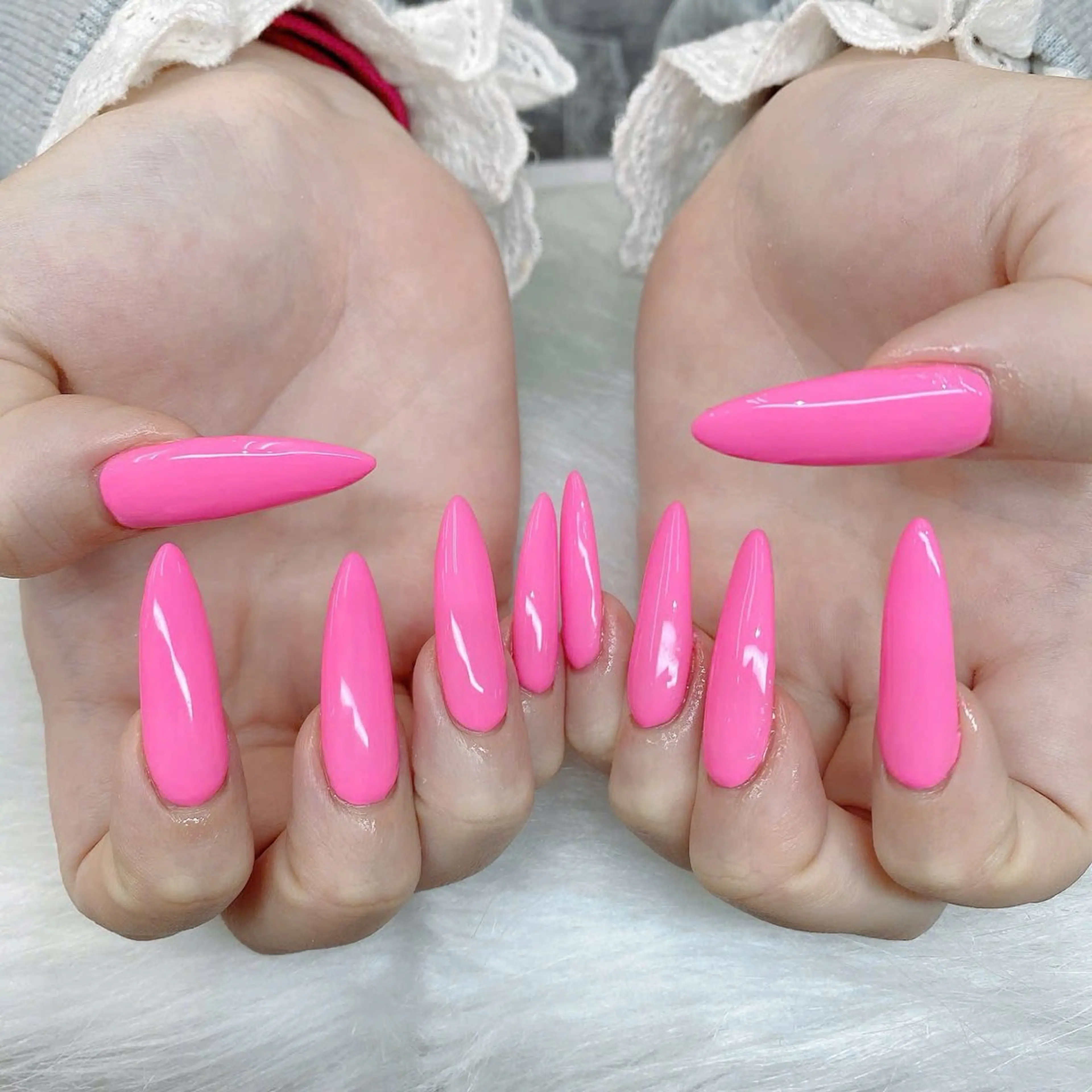 ネイル 長さ出し フレンチネイル ジェルネイル ガラスフレンチ 韓国ネイル ハンドネイル Minette nailHuongのネイルデザイン