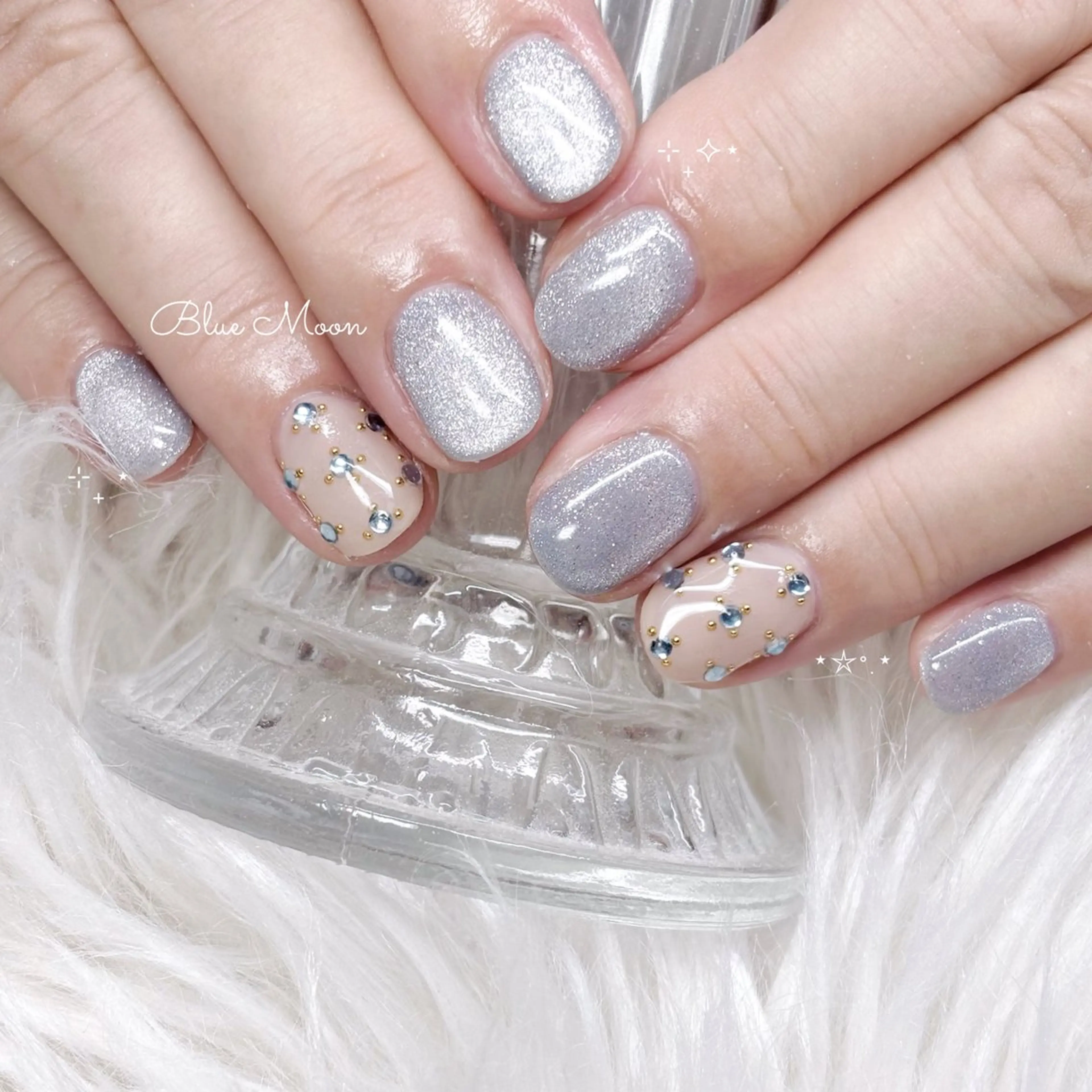 ネイル マグネットネイル ハンドネイル フットネイル nail salon Blue Moonのネイルデザイン