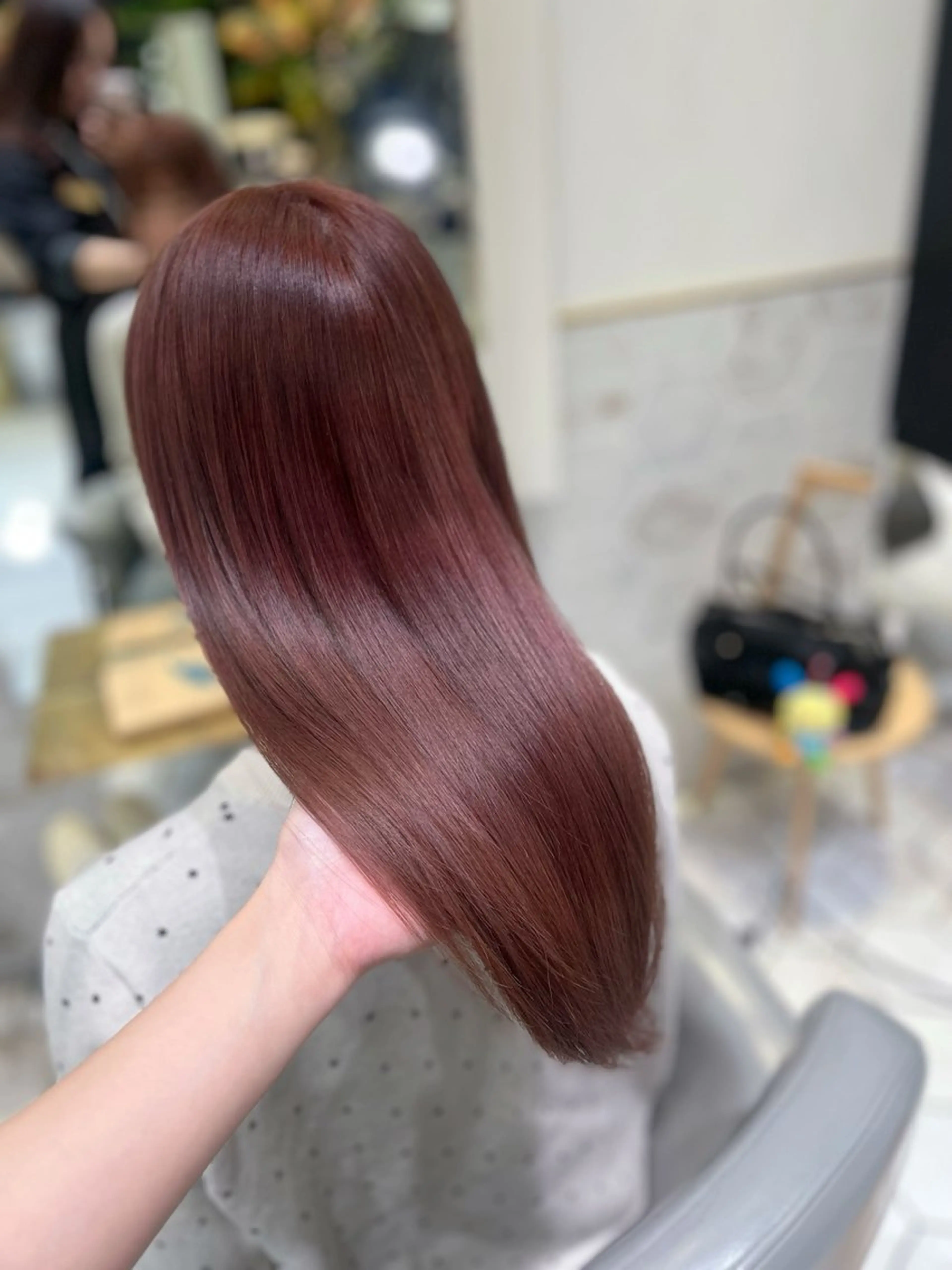 ロング カラー ピンクカラー ヘアカラー 栄/透明感ツヤカラー /Kahoのヘアスタイル