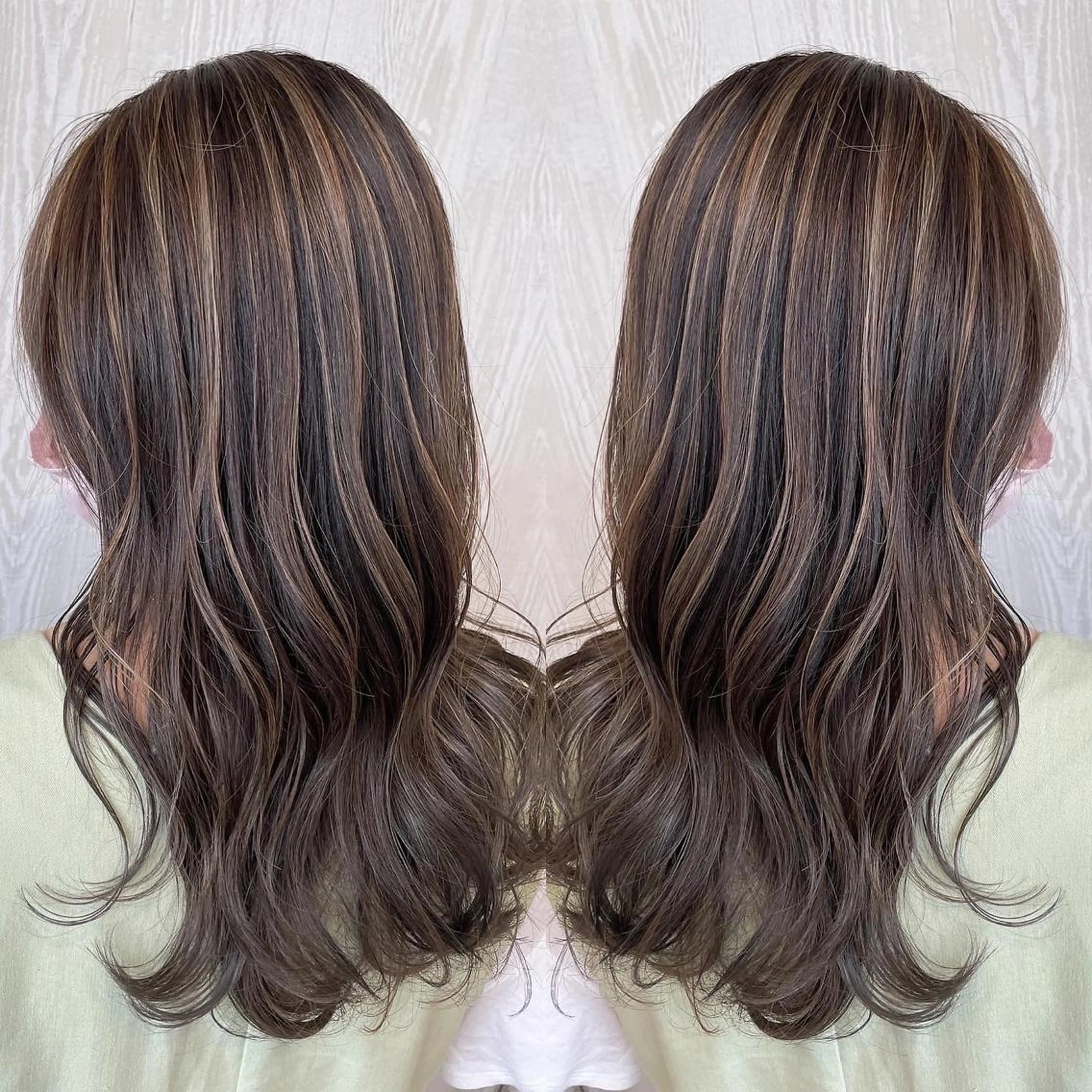 ロング カラー アッシュ 透明感カラー ハイライトカラー 外国人風カラー ハイライト ヘアカラー トリートメント 河合秀明/ショート /ボブ/レイヤーのヘアスタイル