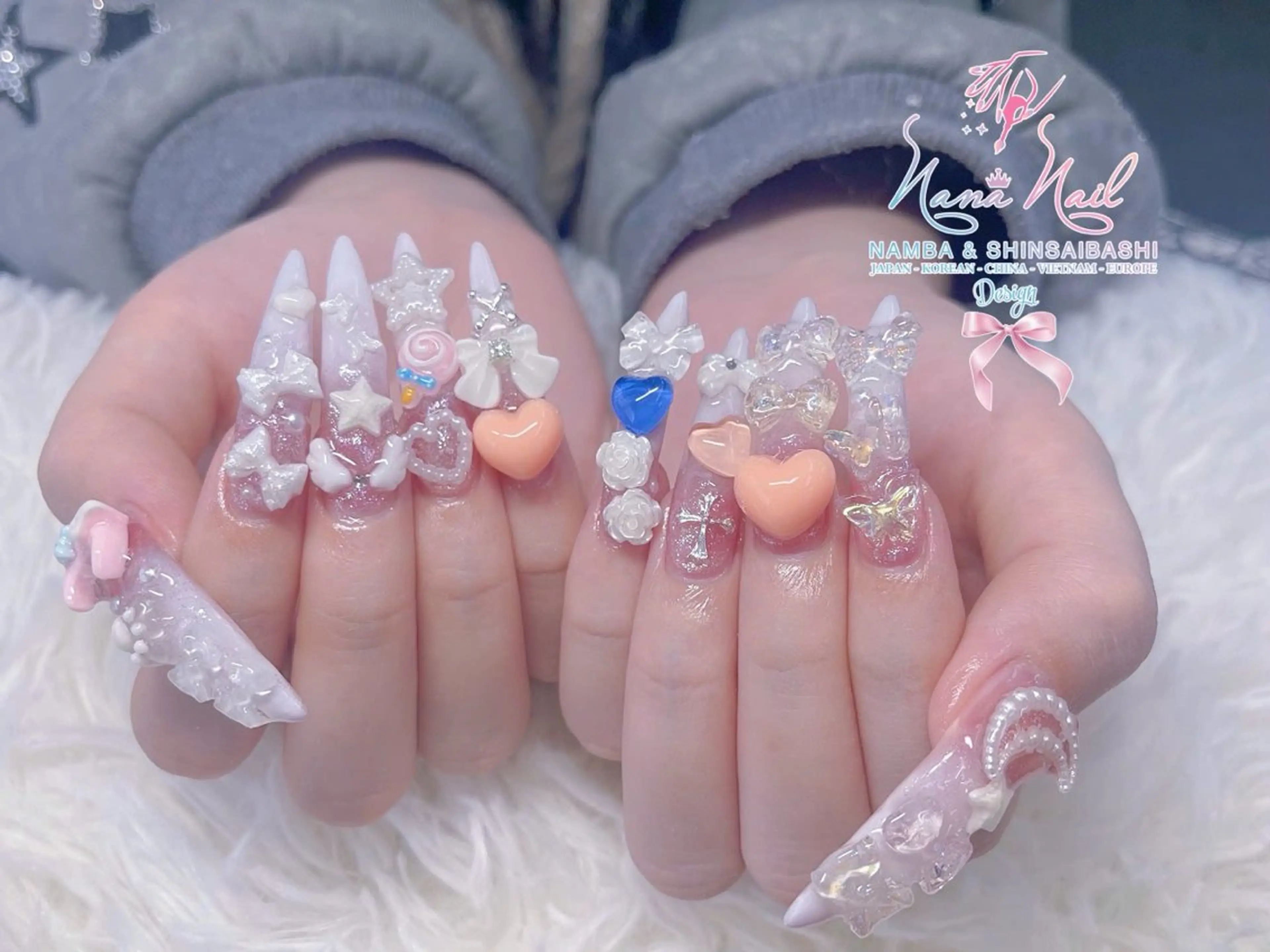 ネイル チークネイル 桜ネイル フラッシュネイル フットネイル ジェルネイル ハンドネイル リナネイル アメ村心斎橋店のネイルデザイン