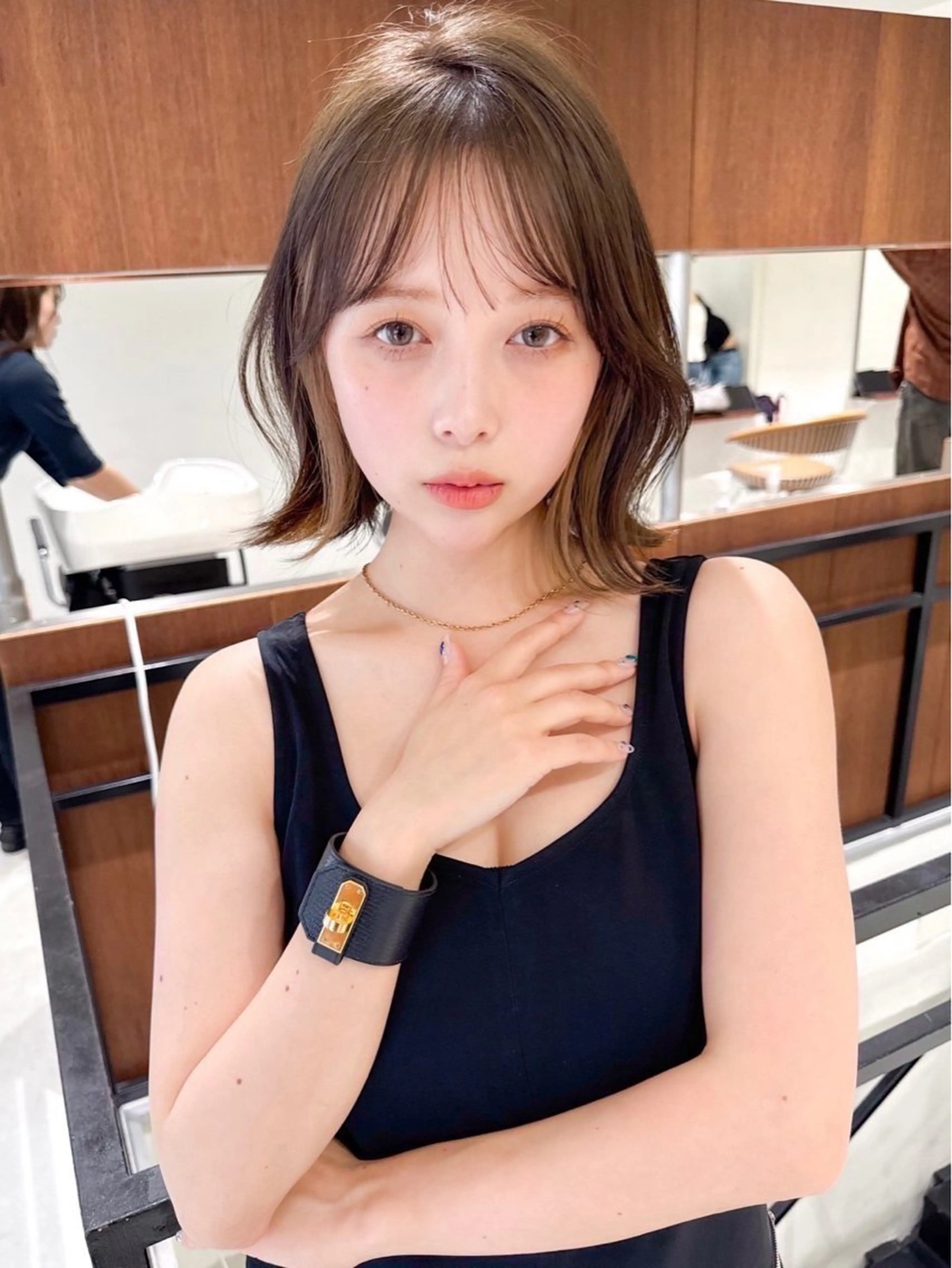 ミディアム カラー インナーカラー ボブ くびれヘア 🌈透明感カラー🌈 🌟吉田祐介🌟のヘアスタイル