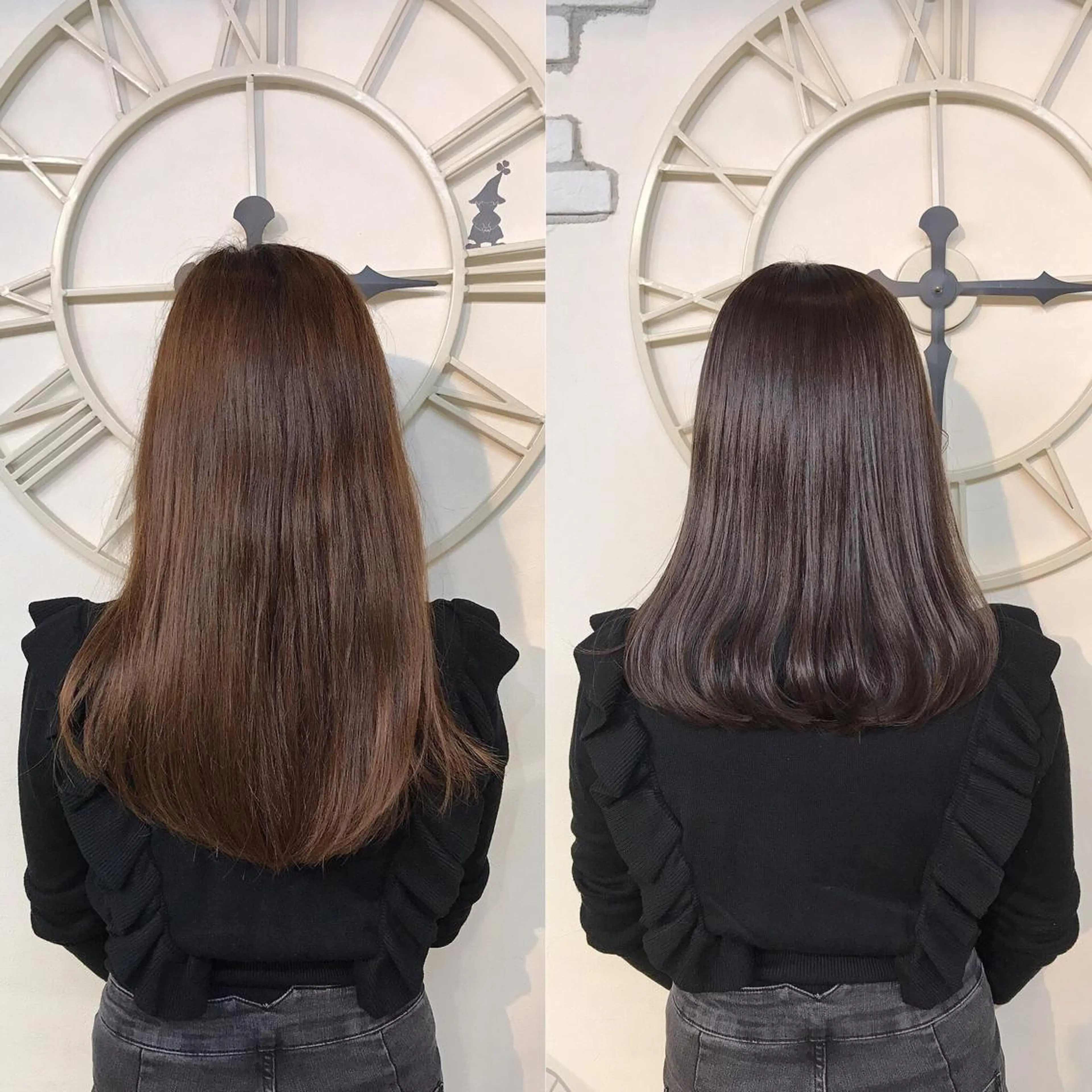 ミディアム カラー オレンジ CITY louwe 脇坂彩音のヘアスタイル