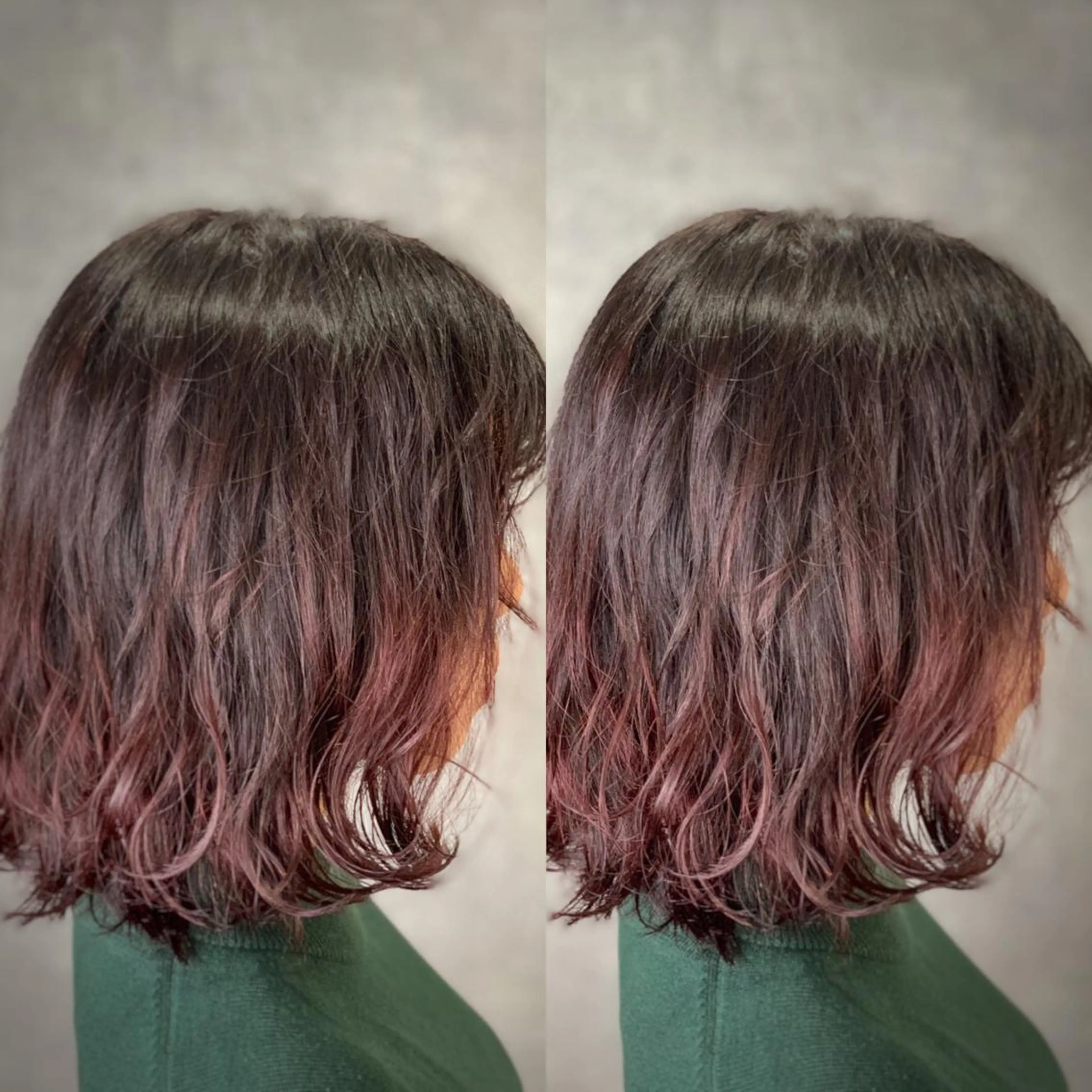 ミディアム カラー グラデーションカラー ピンクカラー ピンクパープル パープルカラー ヘアカラー トリートメント LUXBE LUCEのヘアスタイル