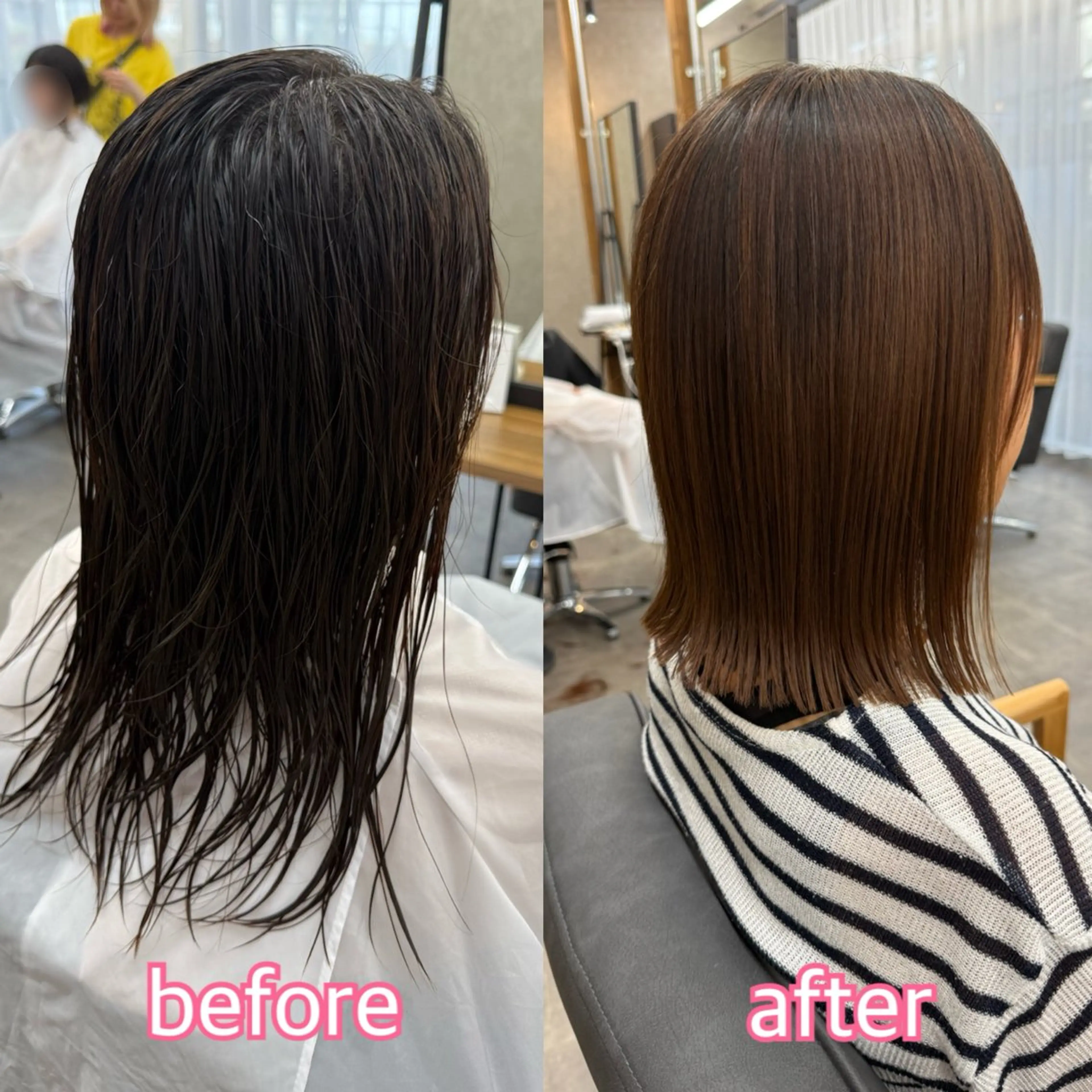 ミディアム ボブ 髪質改善 カット 縮毛矯正 似合わせボブ🎀🫧 千葉 優希のヘアスタイル