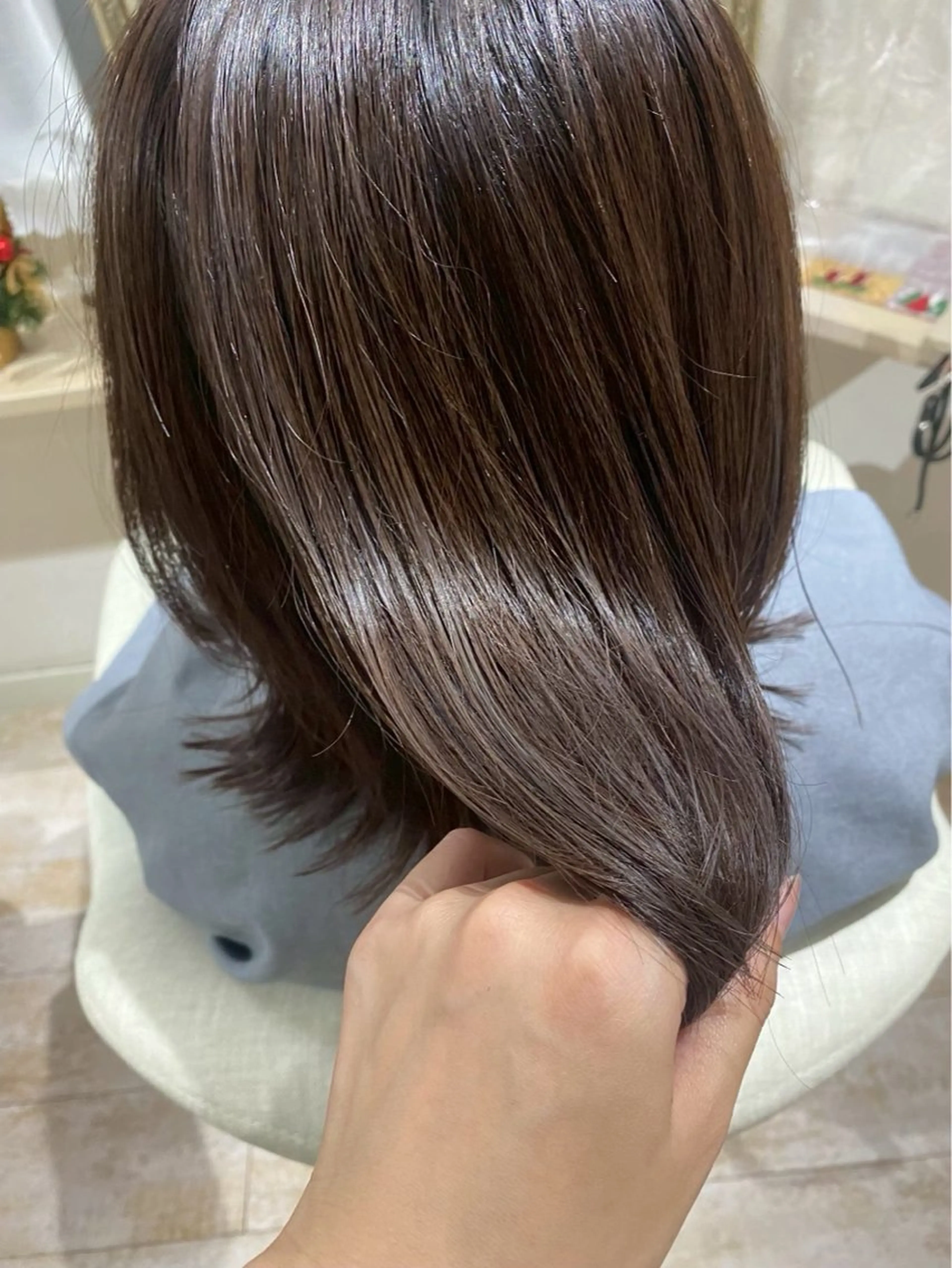 ミディアム カラー 縮毛矯正 山本 優音のヘアスタイル