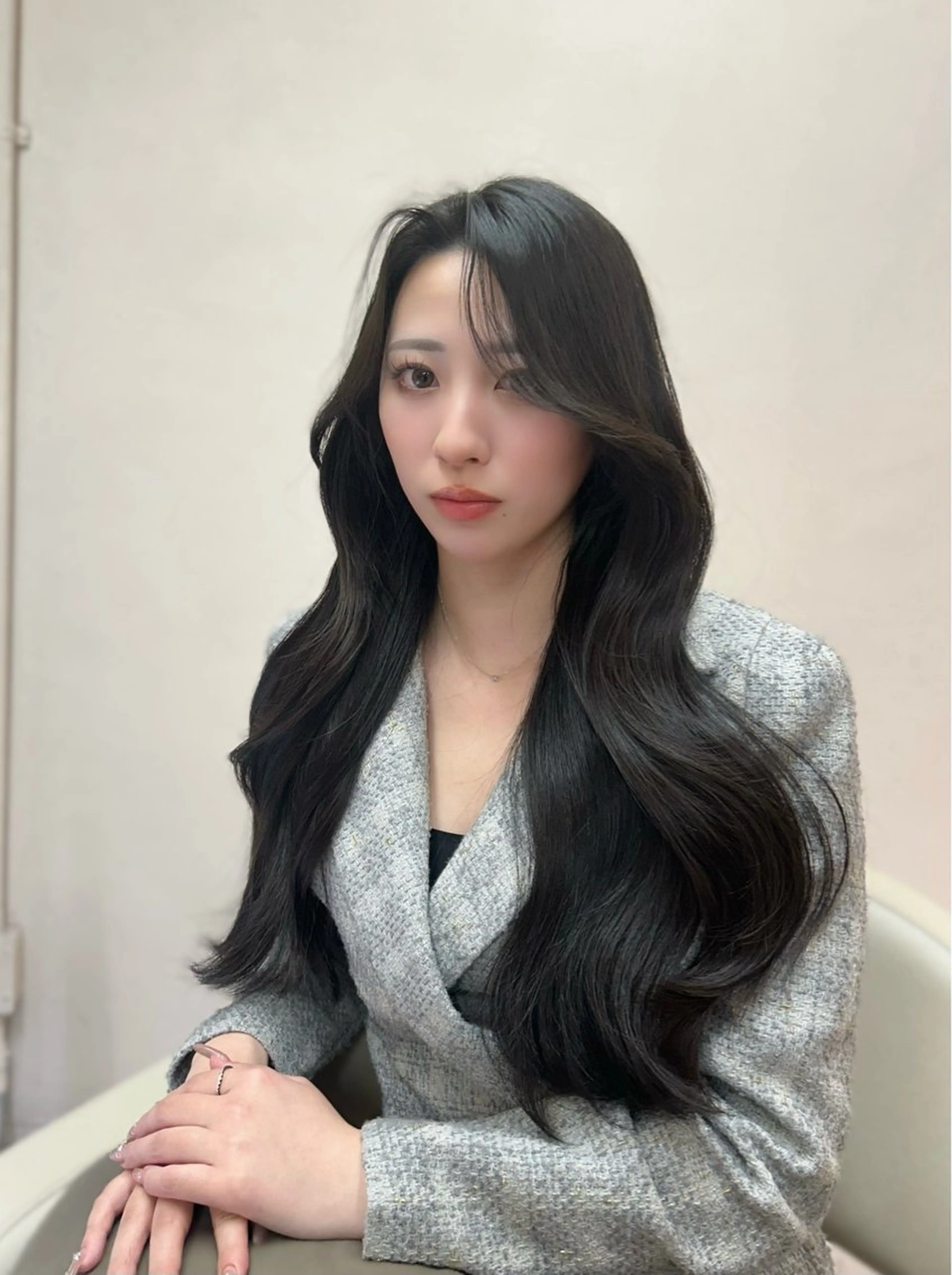 ロング カラー カット トリートメント 本格韓国ヘア🇰🇷 【uni】キューさんのヘアスタイル