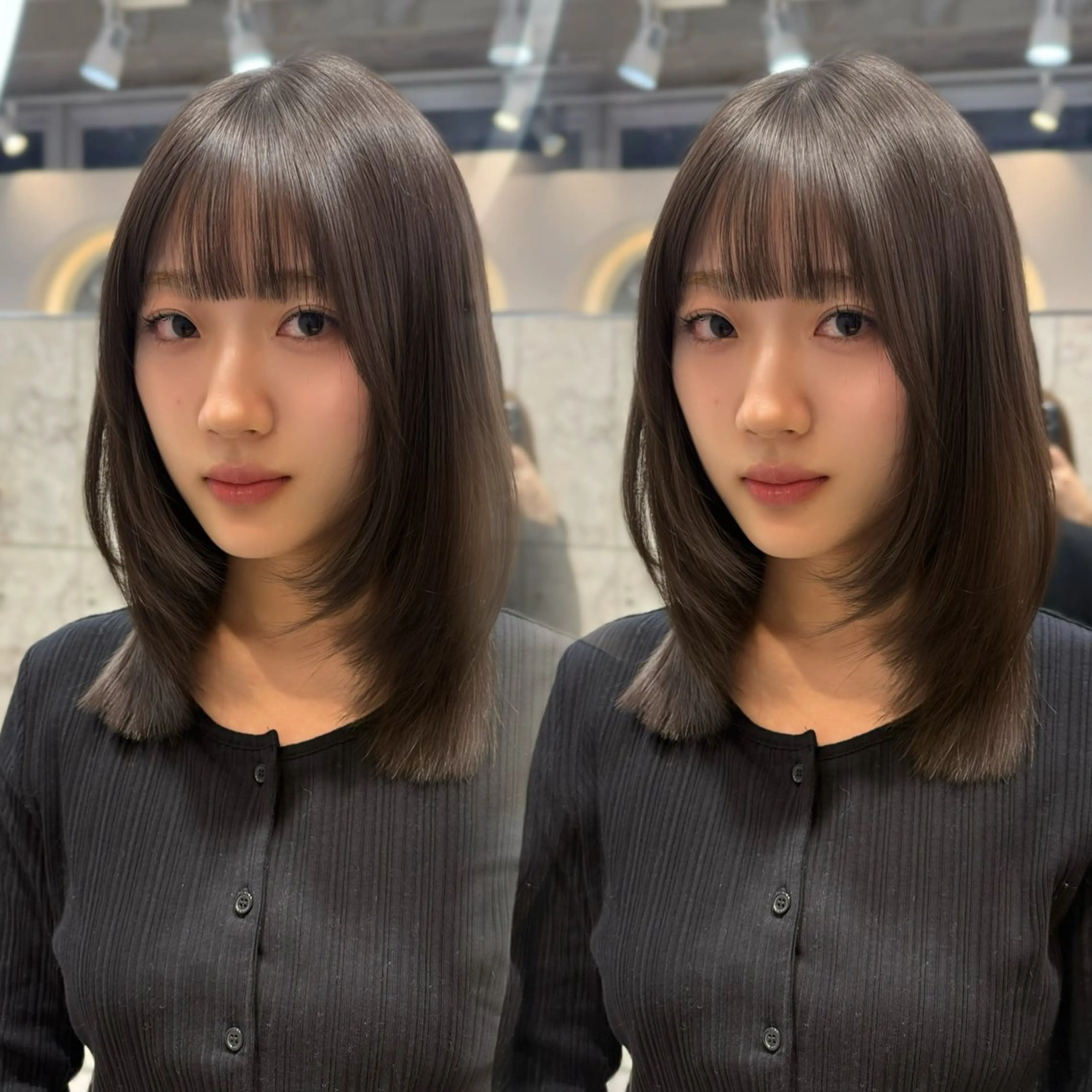 ミディアム 新宿/韓国レイヤー /韓国ボブRionaのヘアスタイル