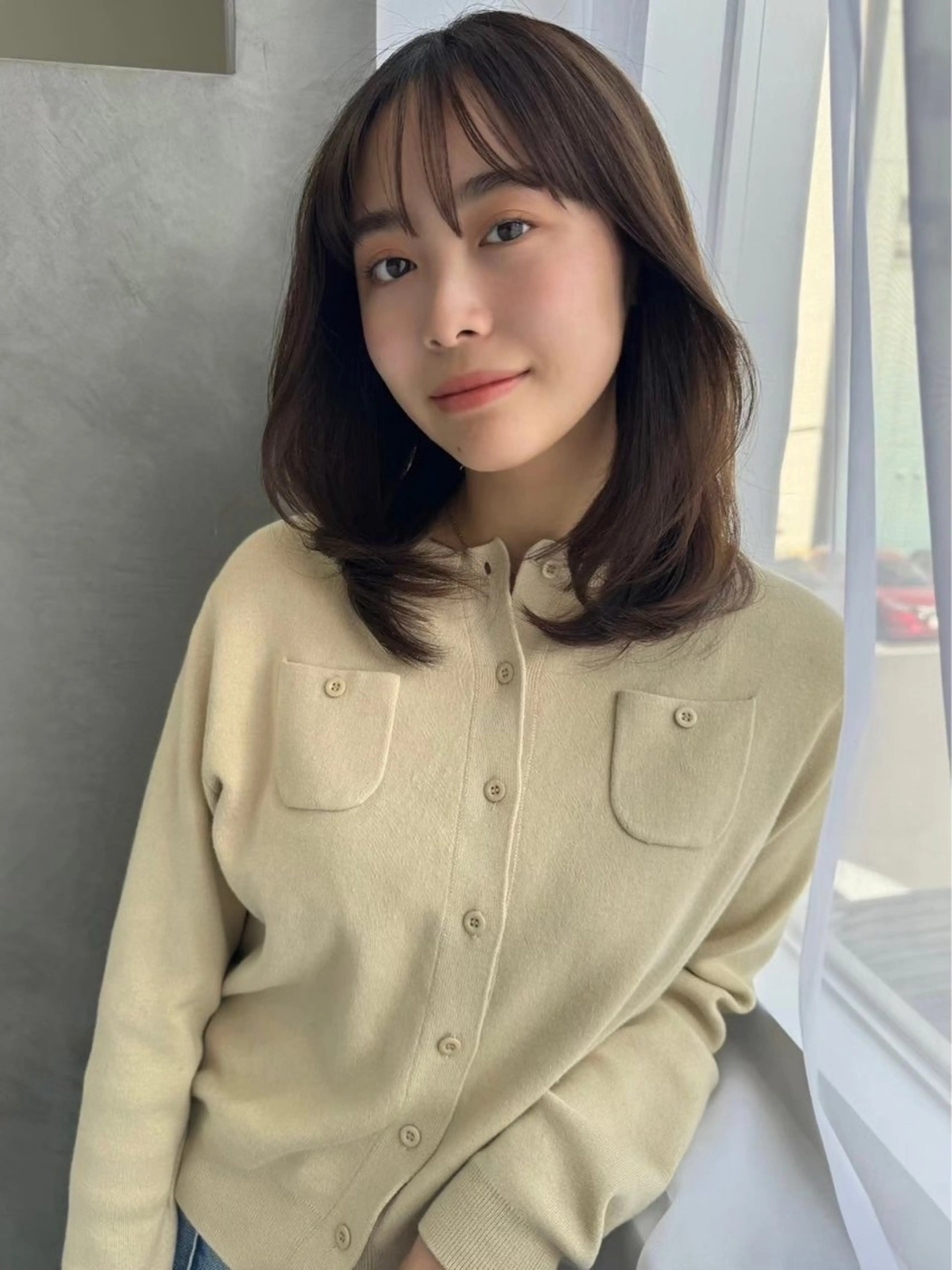 ミディアム カラー くびれヘア 🫧SOYON non🫧のヘアスタイル