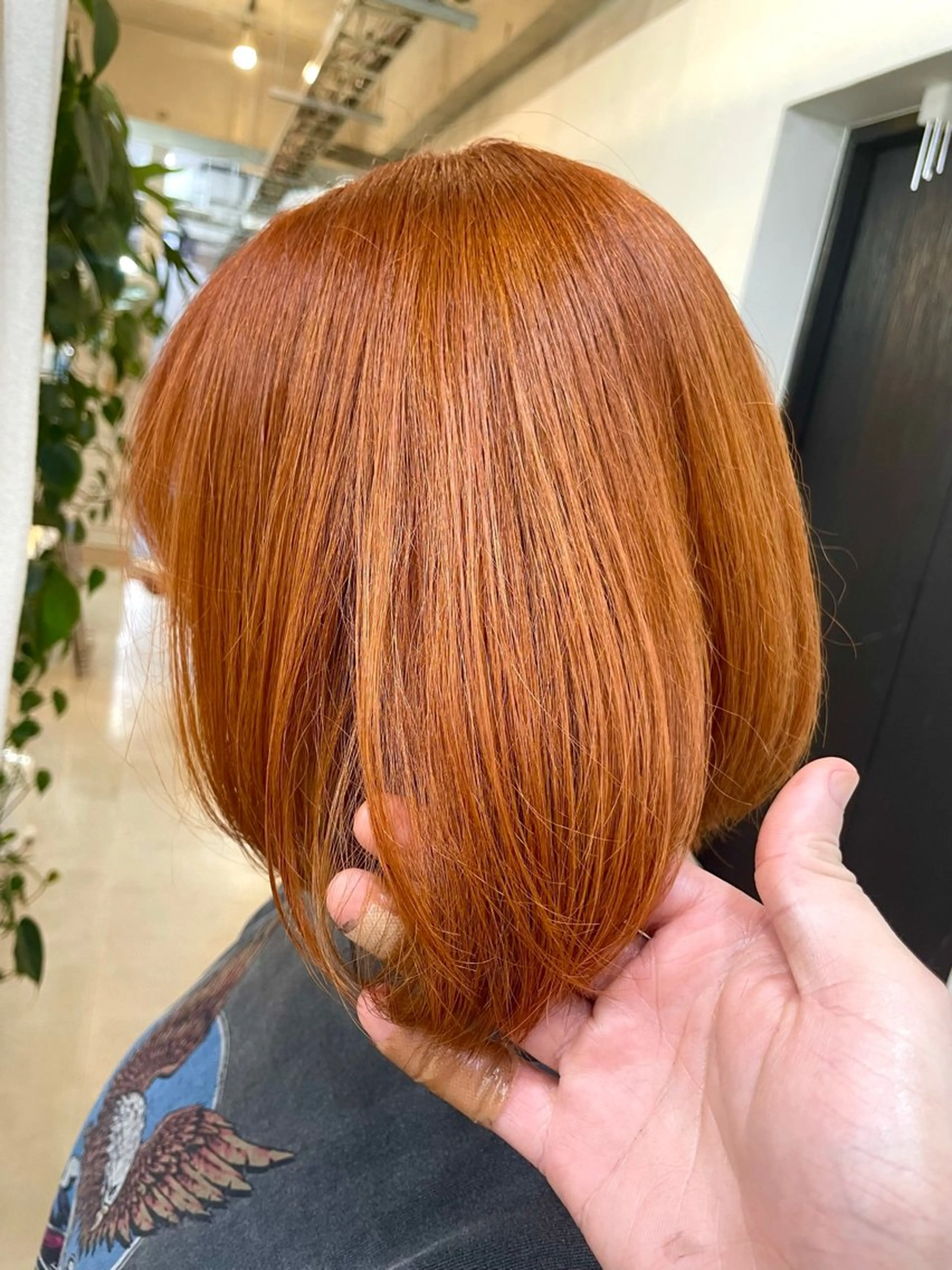 ショート カラー ブラウンカラー オレンジ オレンジブラウン カット ヘアカラー トリートメント メンズパーマ ヘアカラー大成のヘアスタイル