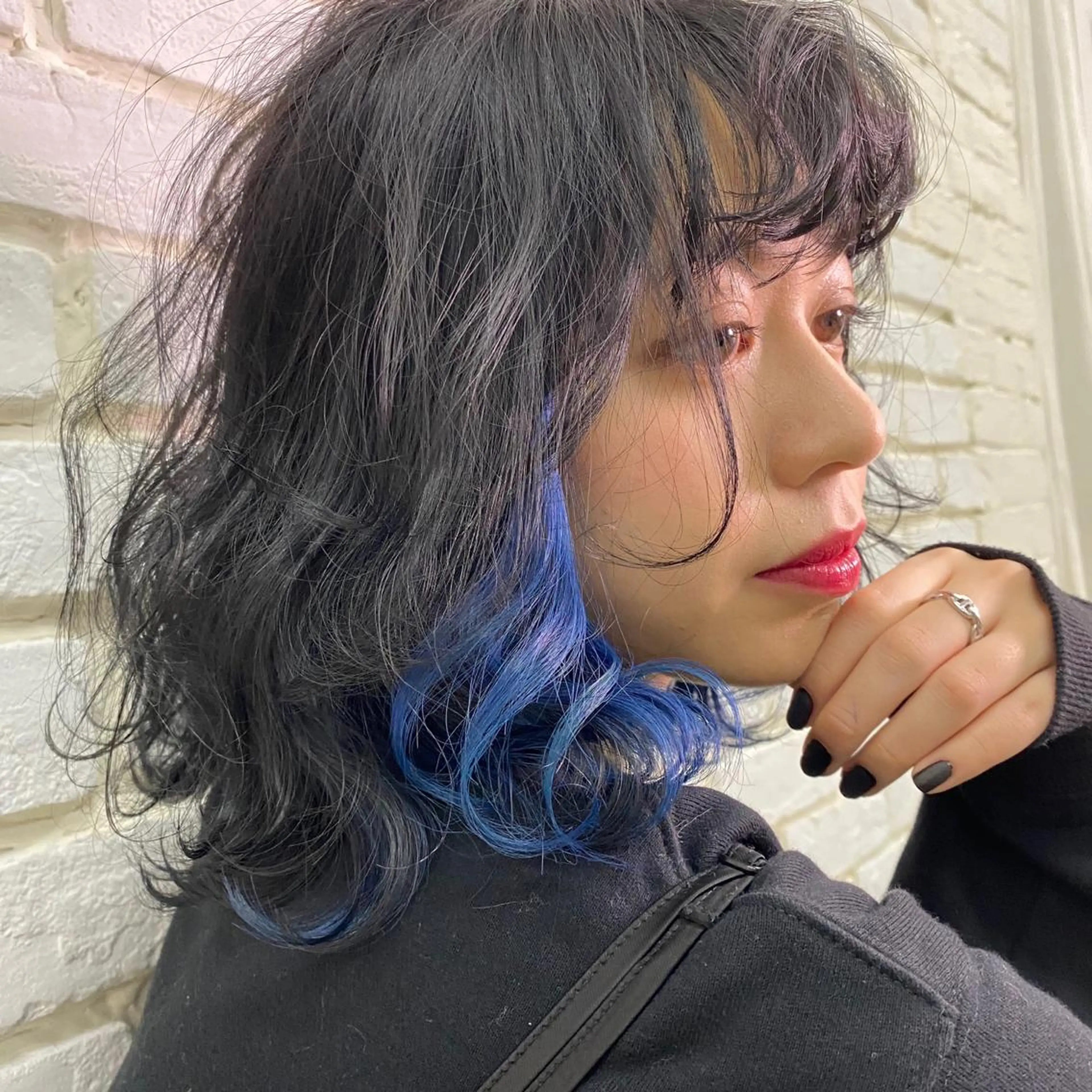 ミディアム メンズ縮毛矯正 ニュアンスパーマのヘアスタイル