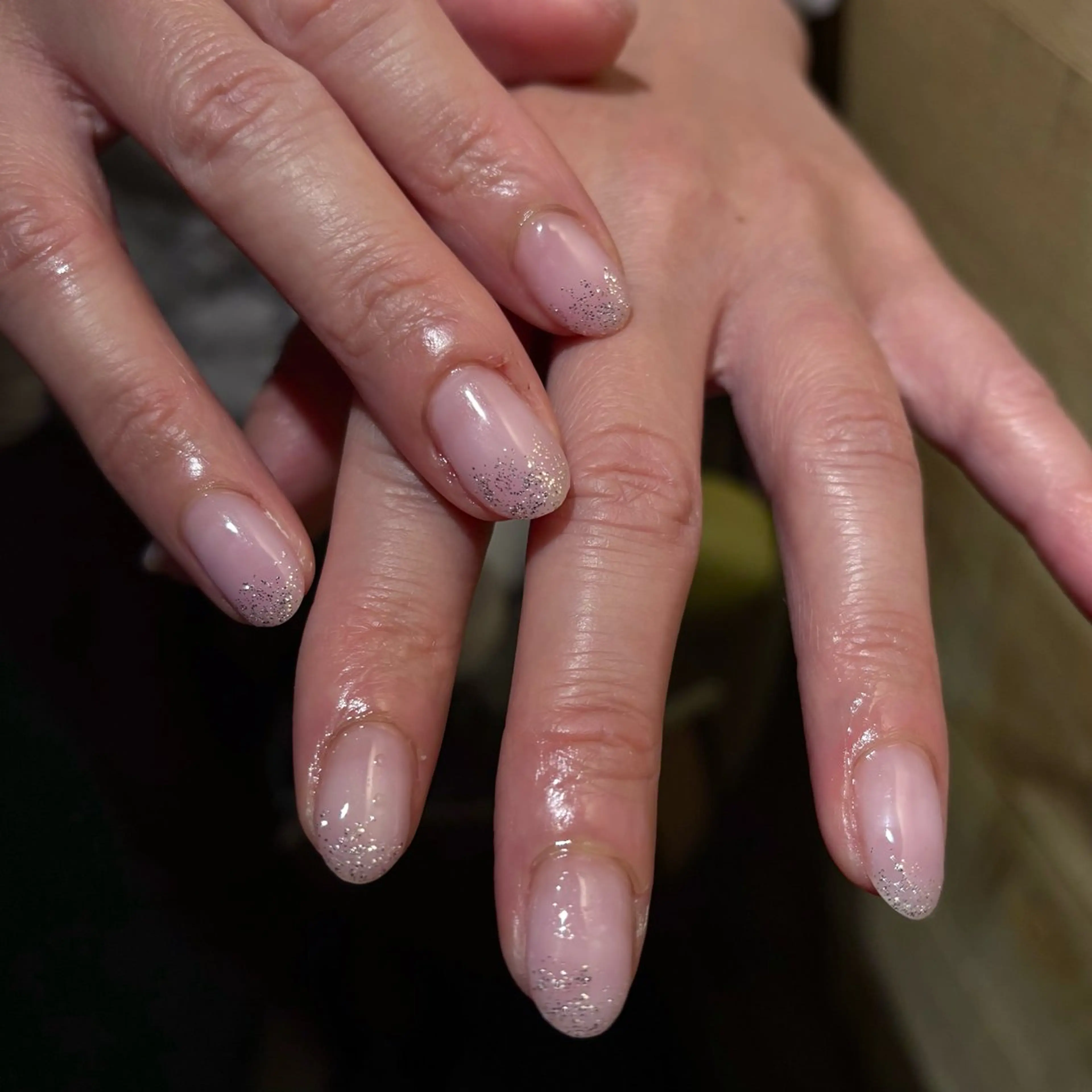 ネイル ラメ(グリッター) ハンドネイル WHITE NAIL ひなたのネイルデザイン