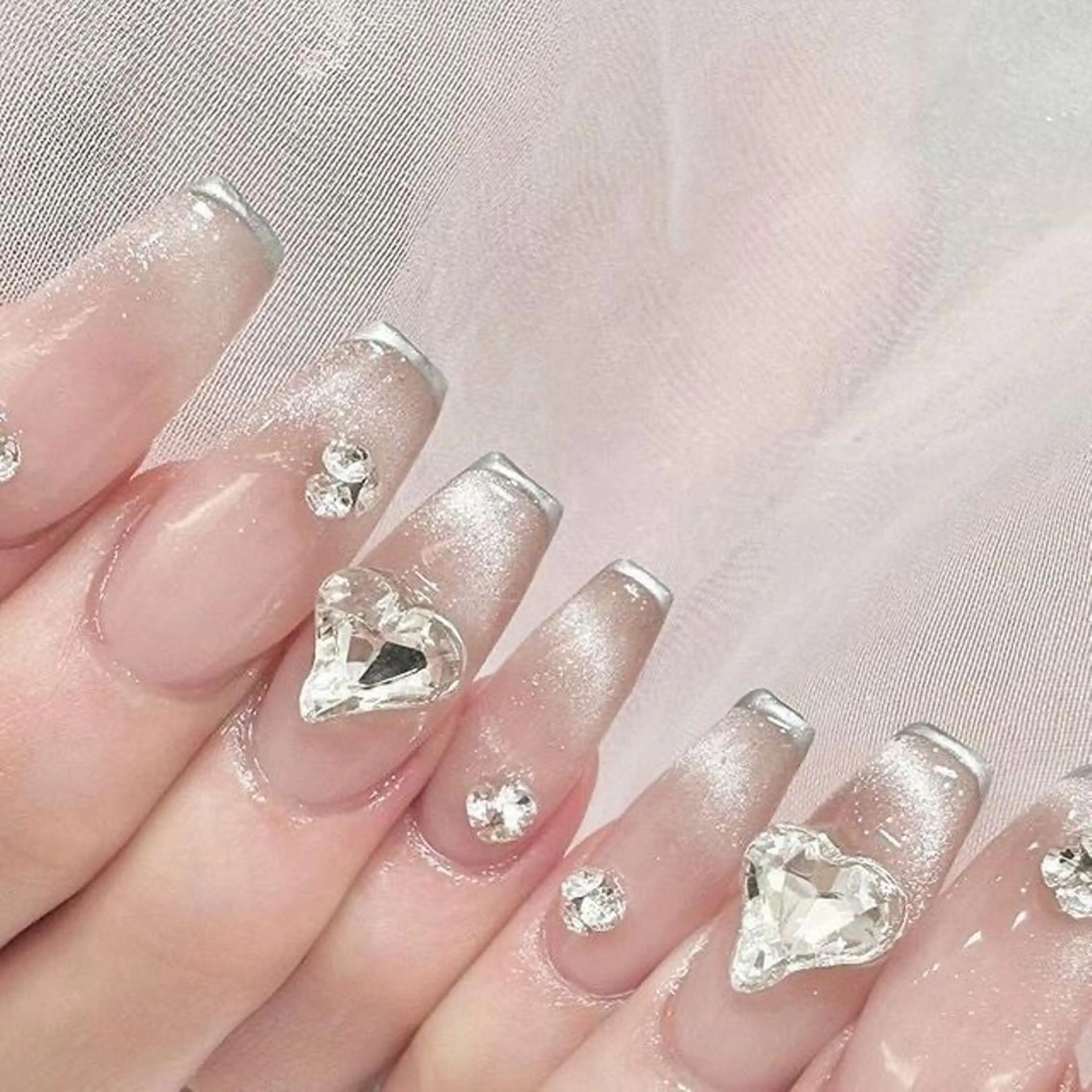 ネイル 長さ出し フレンチネイル グラデーション 卒業式 マグネットネイル ハンドネイル MIHANA YUKIのネイルデザイン