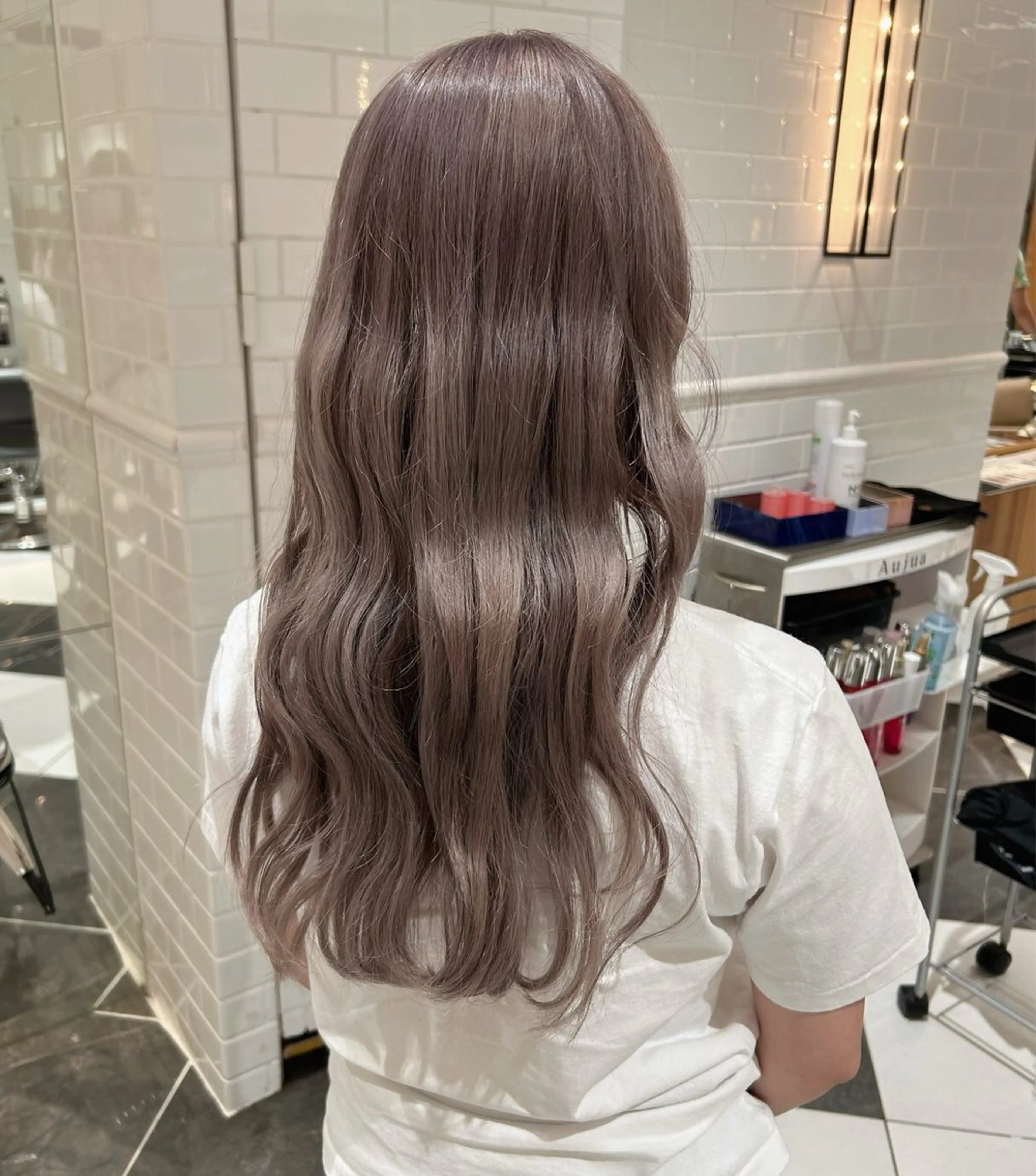 ロング カラー ブリーチ グレージュ ラベンダーカラー ラベンダーグレージュ ラベンダーグレー Manaka ☺︎のヘアスタイル